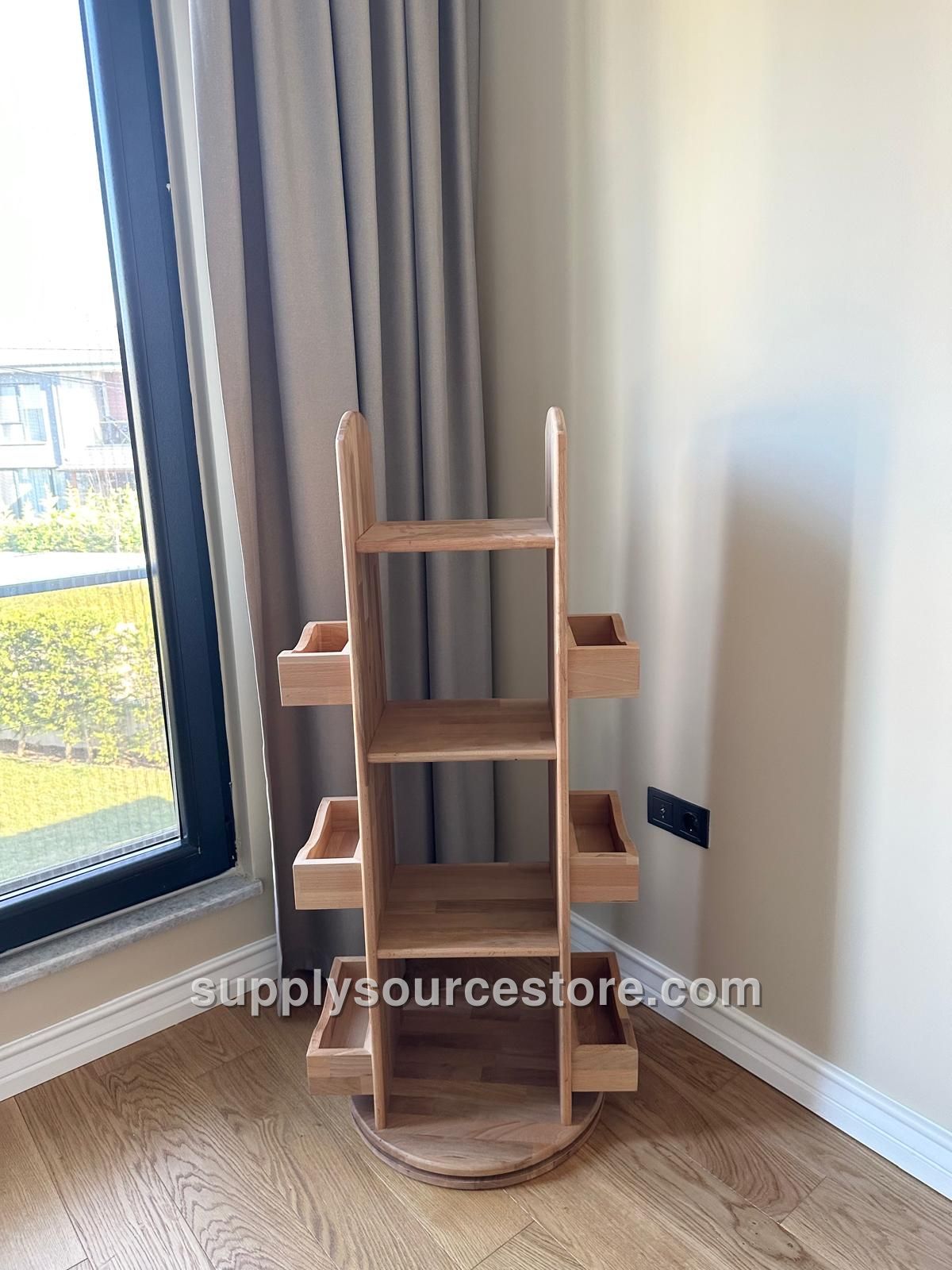 Montessori Rotating Birch Bookcase