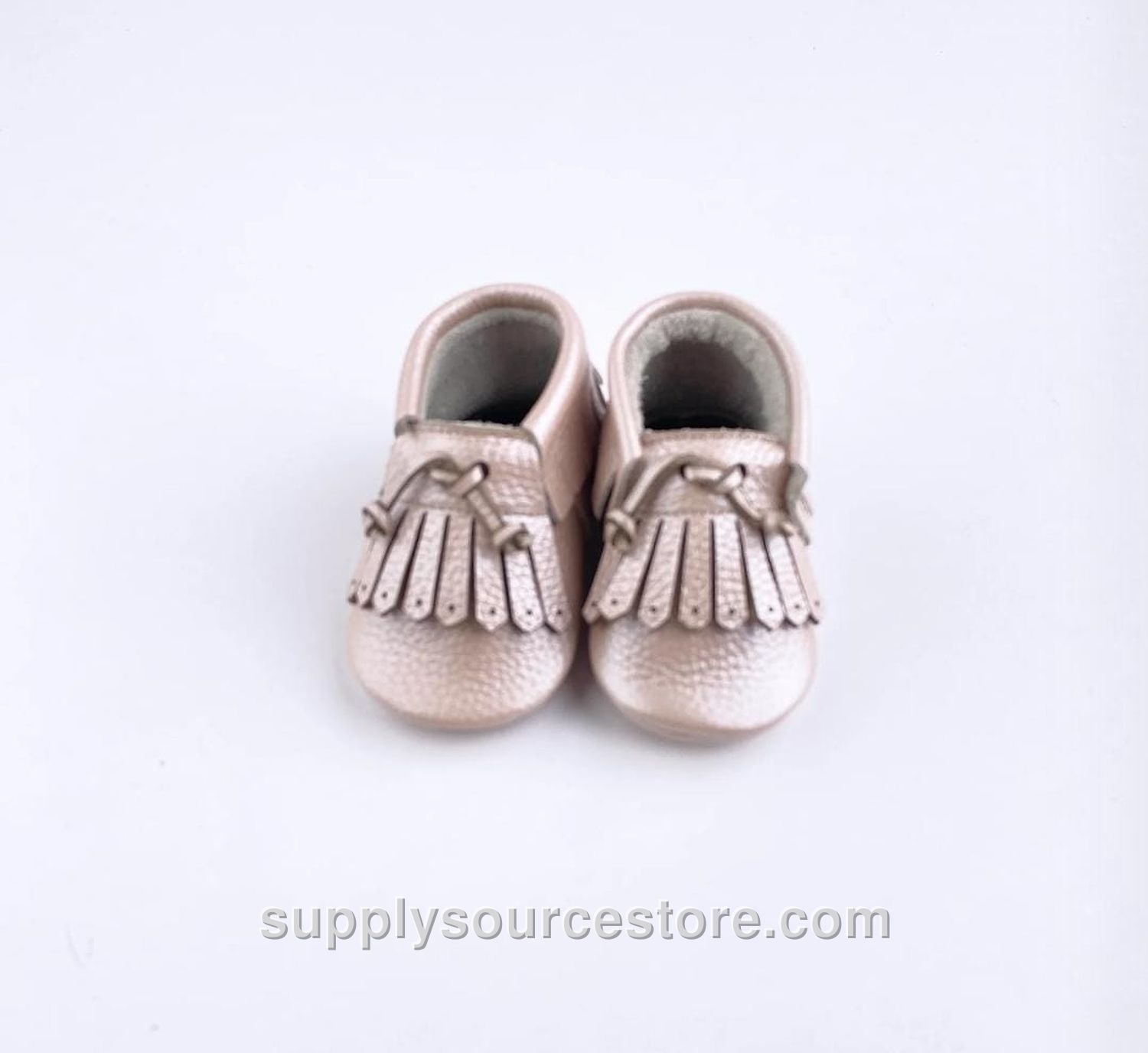 Metallic Pink Leather Moccasin Shoe