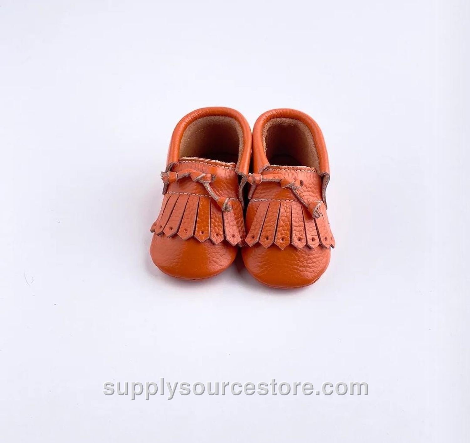 Orange Leather Moccasin Shoe