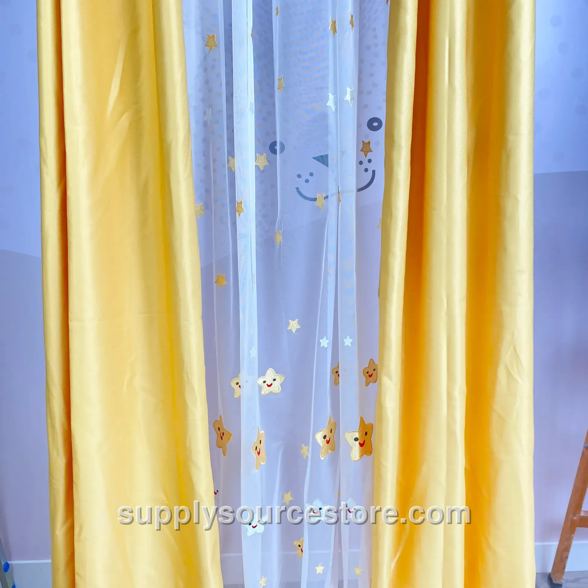 Star Embroidered Curtain Set