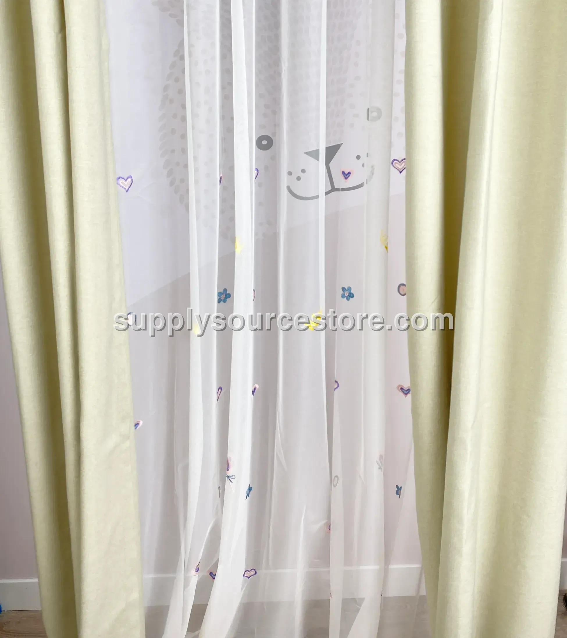 Lamp Embroidered Curtain Set