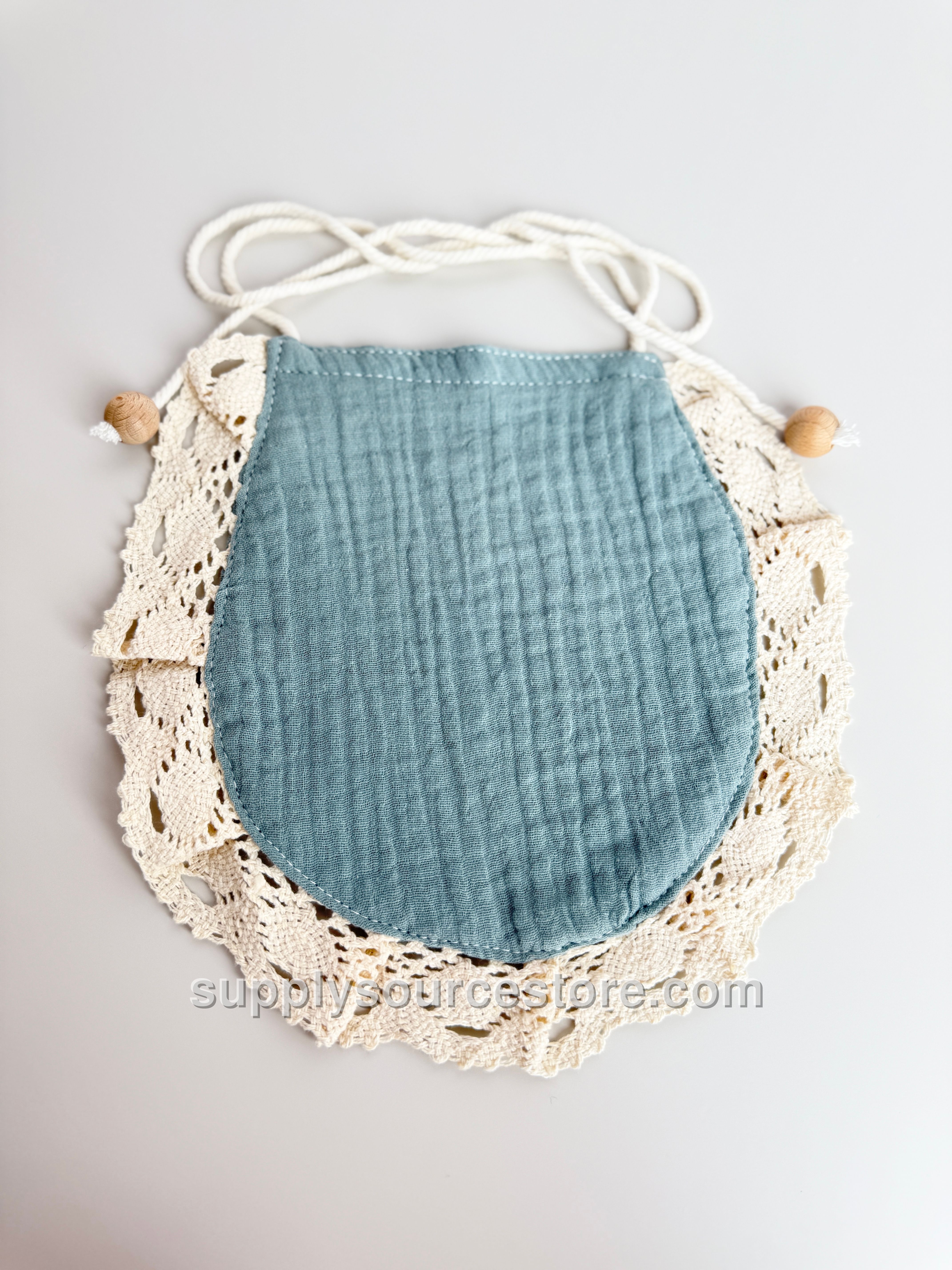 Petrol Green Lace Detail Apron
