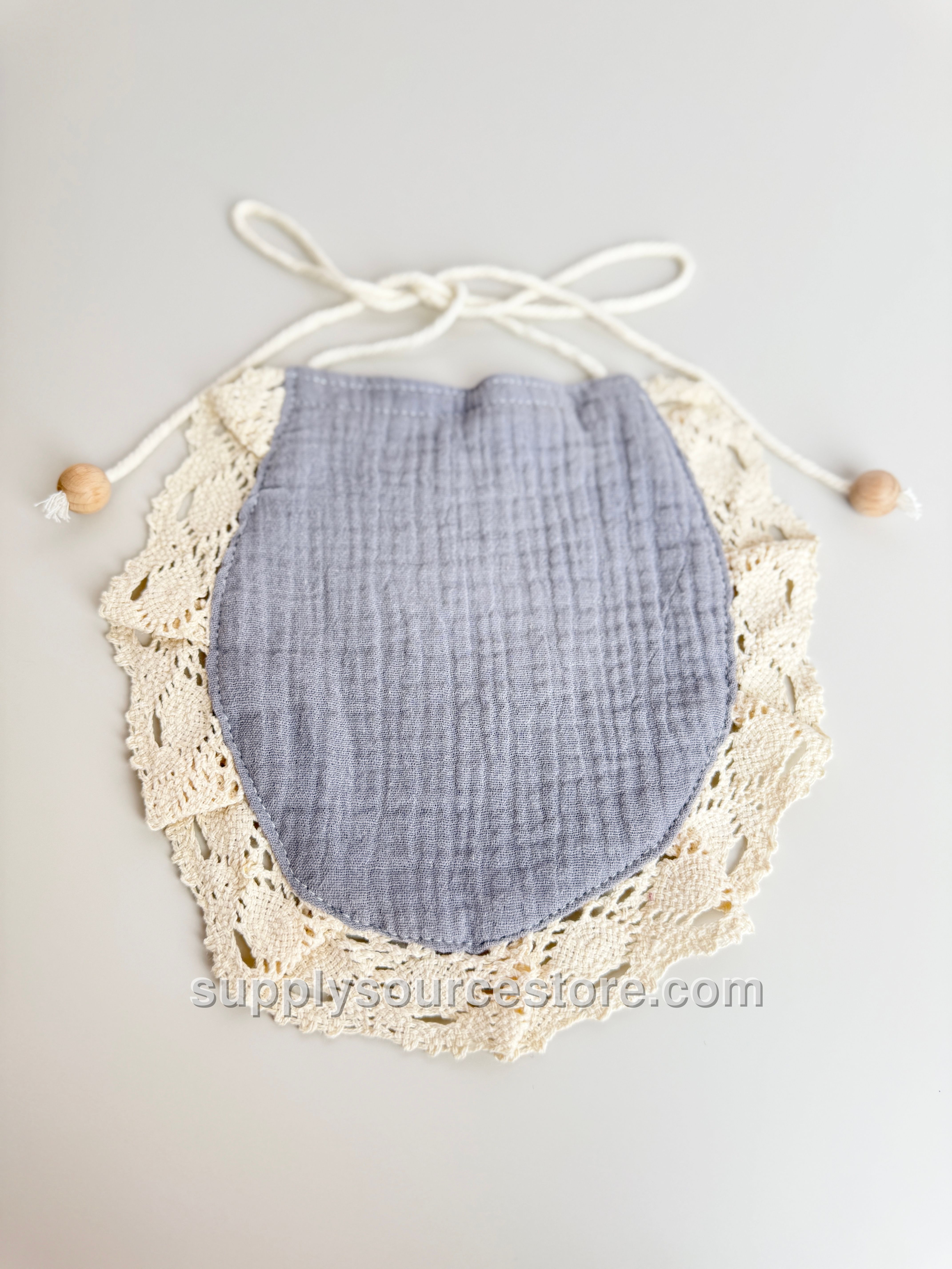 Lace Detail Apron Gray