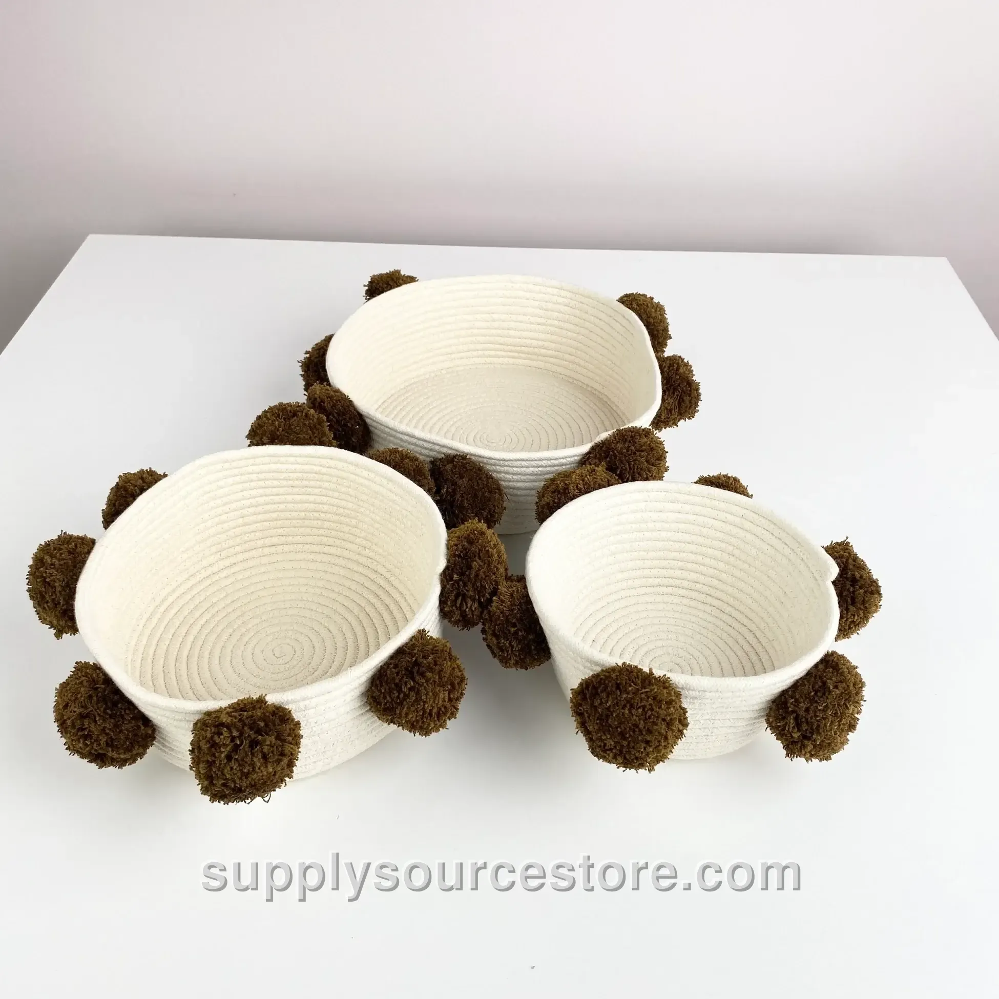Brown 3-Piece Basket Set