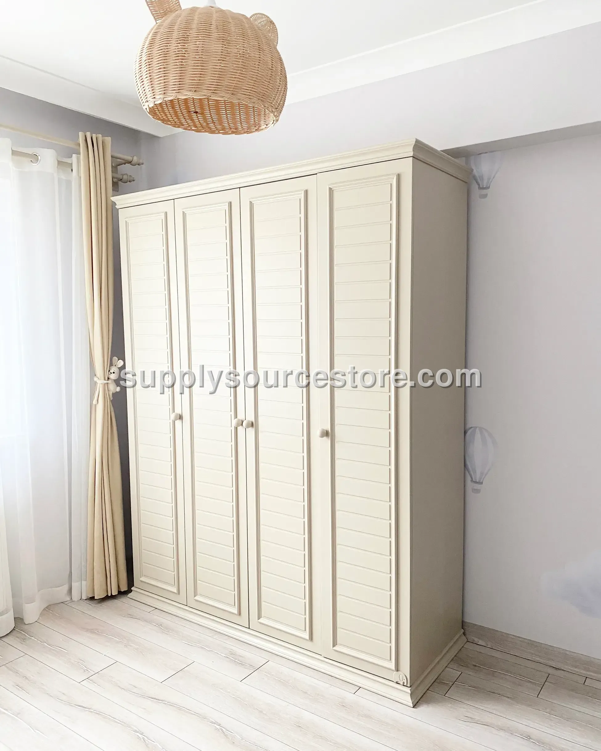 Noble Series 4 With Doors Louvered Wardrobe - Elegant and Practical Children's Room Cabinet