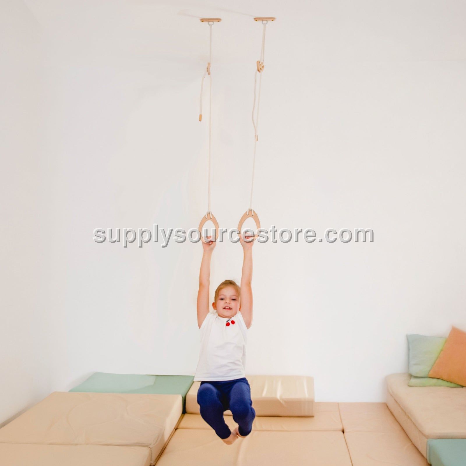 Ceiling Mounted Wooden Rings