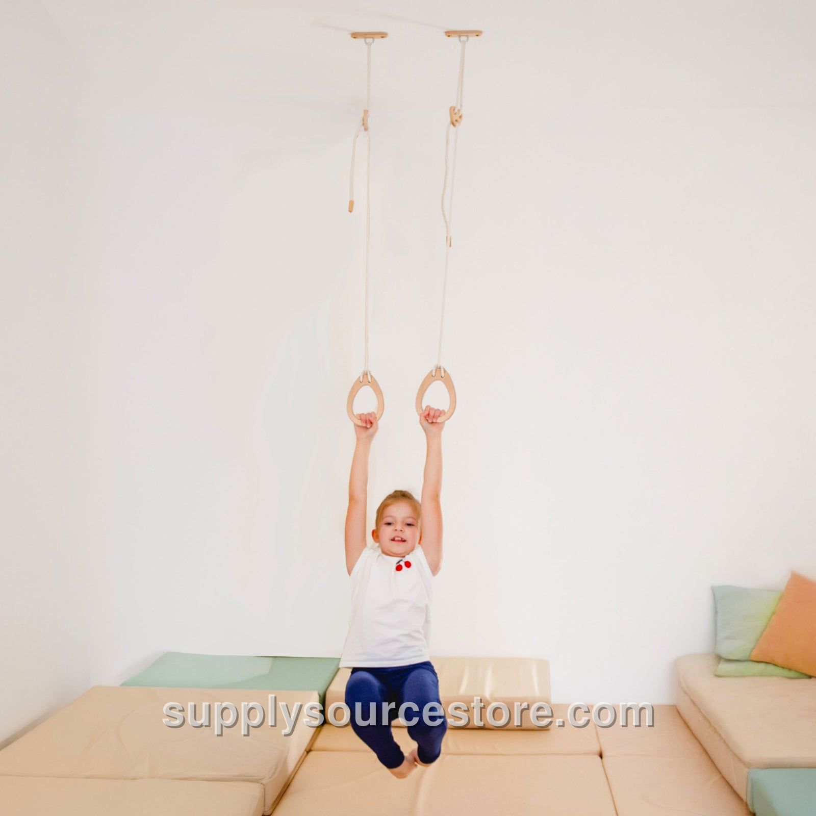 Ceiling Mounted Wooden Rings