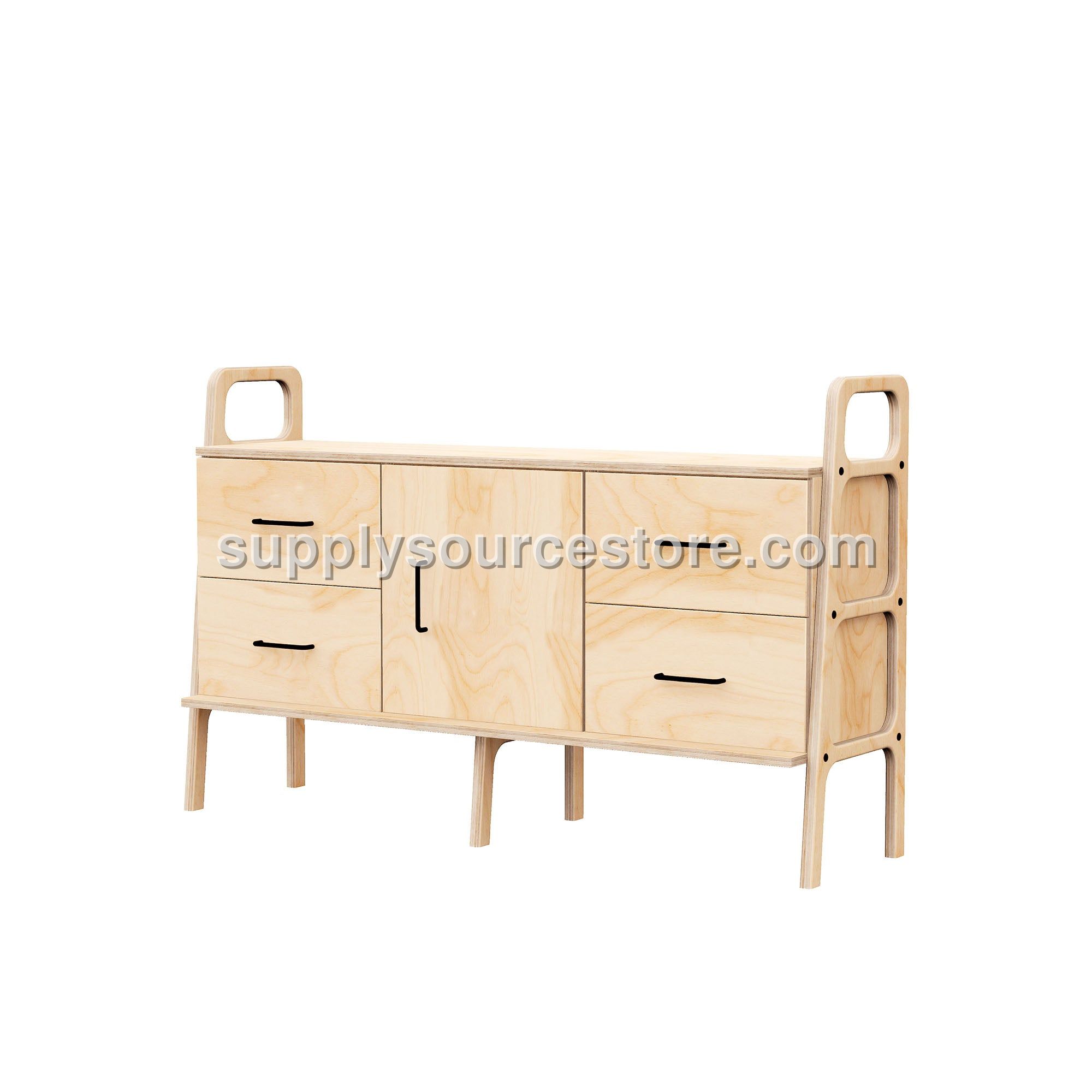 Mid-Century Credenza · Two Drawers & Cabinet · 143 cm