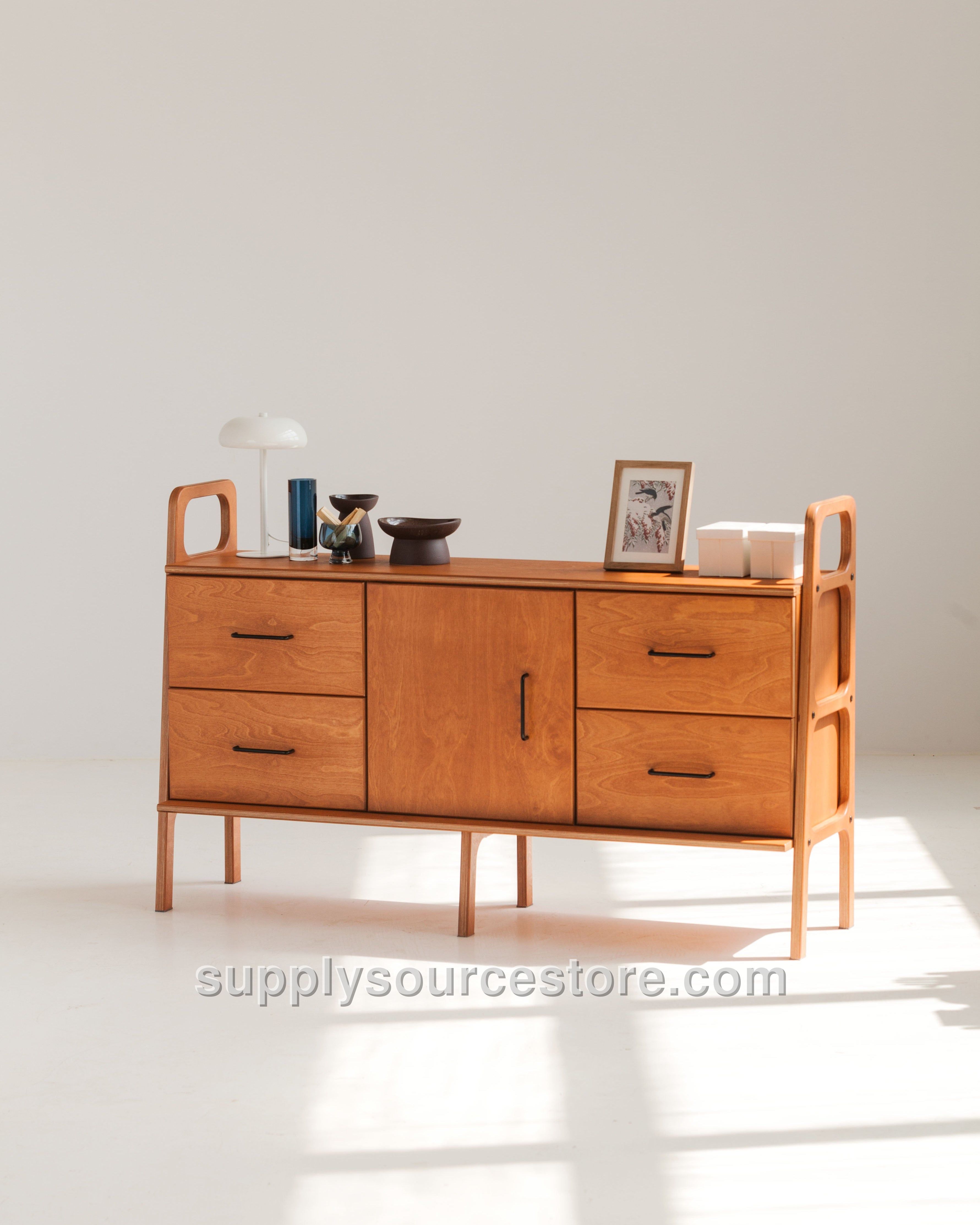 Mid-Century Credenza · Two Drawers & Cabinet · 143 cm (56.3 in)