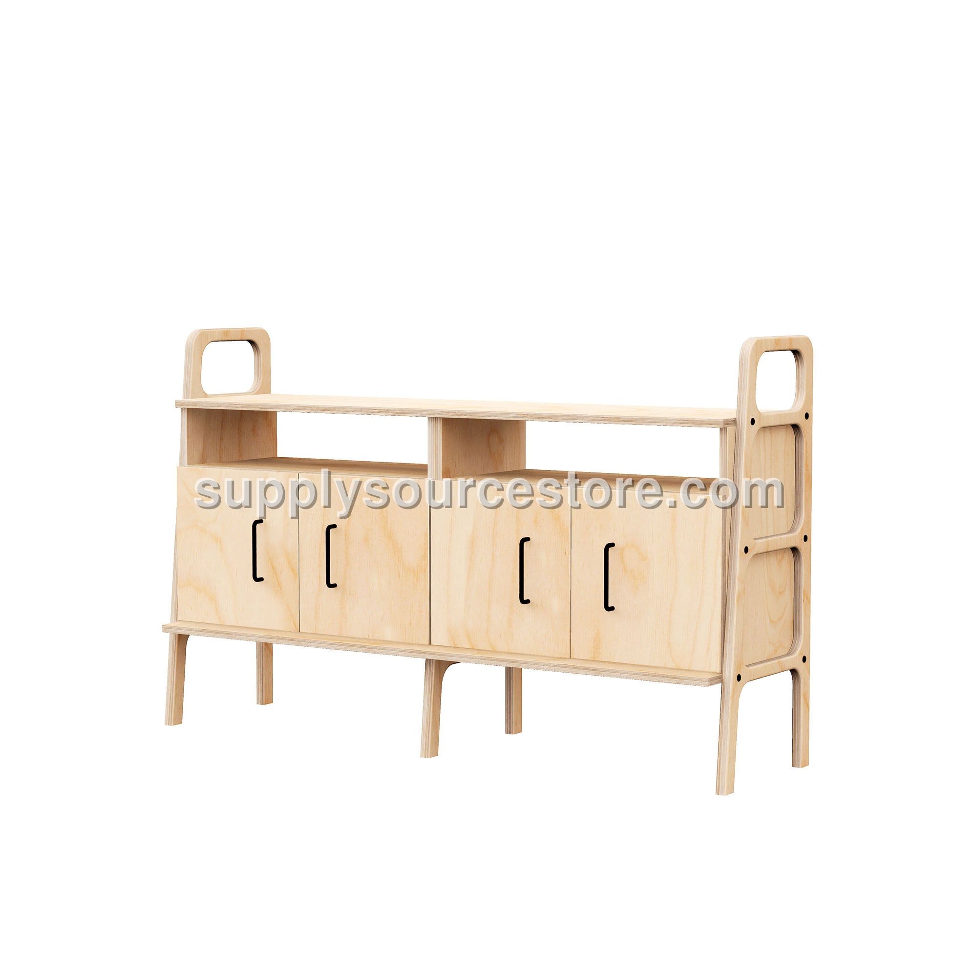 Mid-Century Credenza · Two Open Cabinets · 143 cm (56.3 in)