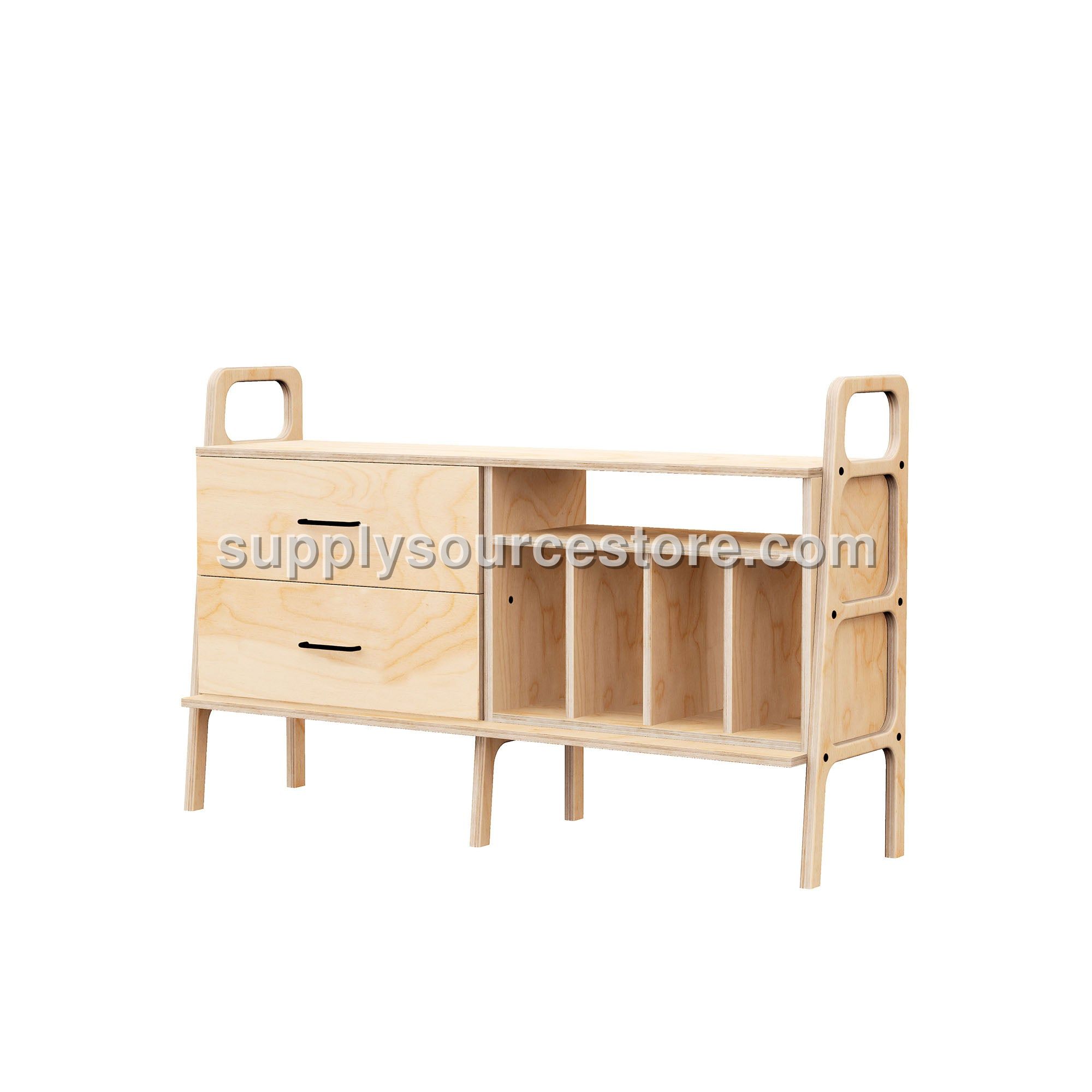 Vinyl & Drawer Credenza · 143 cm (56.3 in)