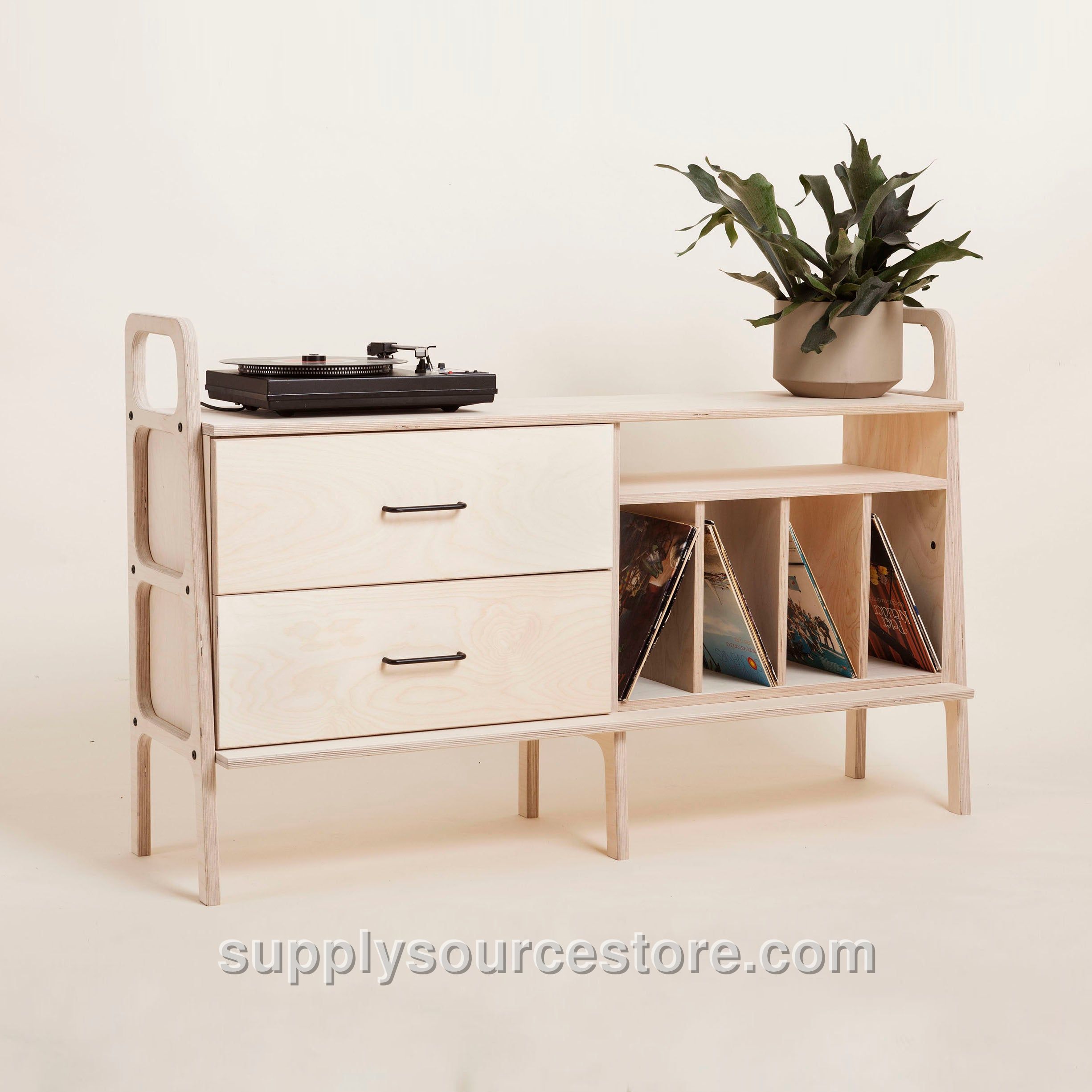 Vinyl & Drawer Credenza · 143 cm (56.3 in)