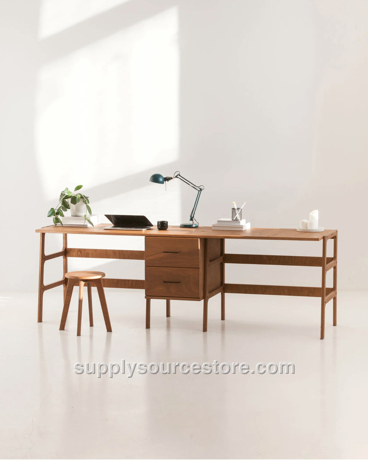 Mid-Century Two Person Desk · 220 cm (86.6 in)
