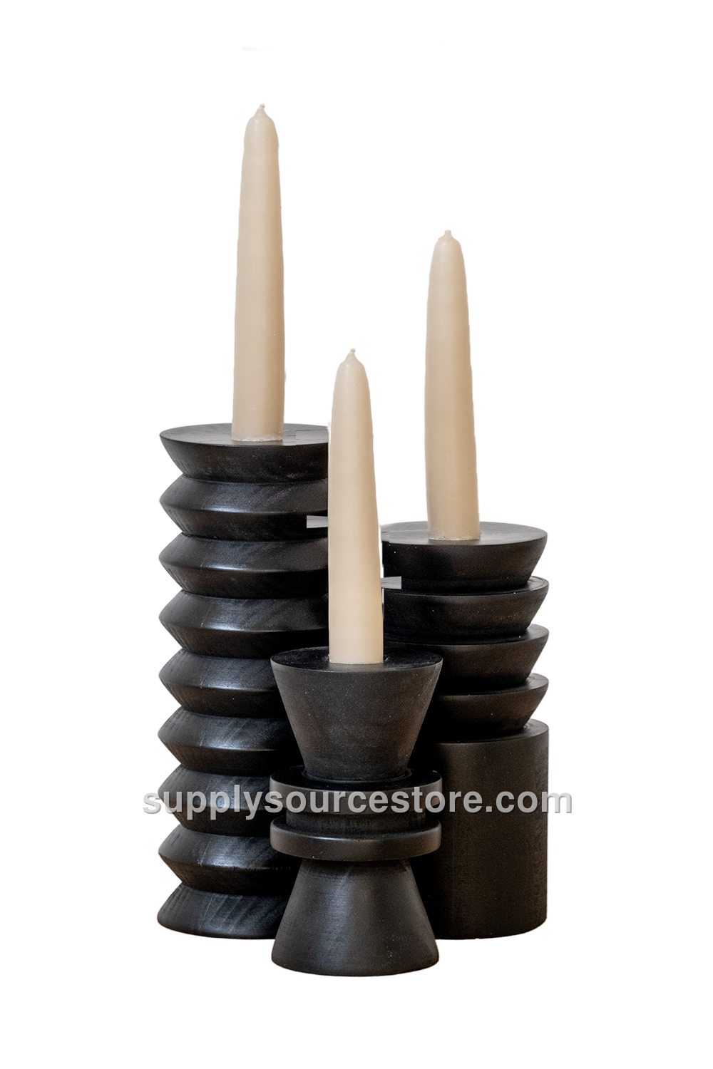 Turned Candle Holder Set · SS-006317