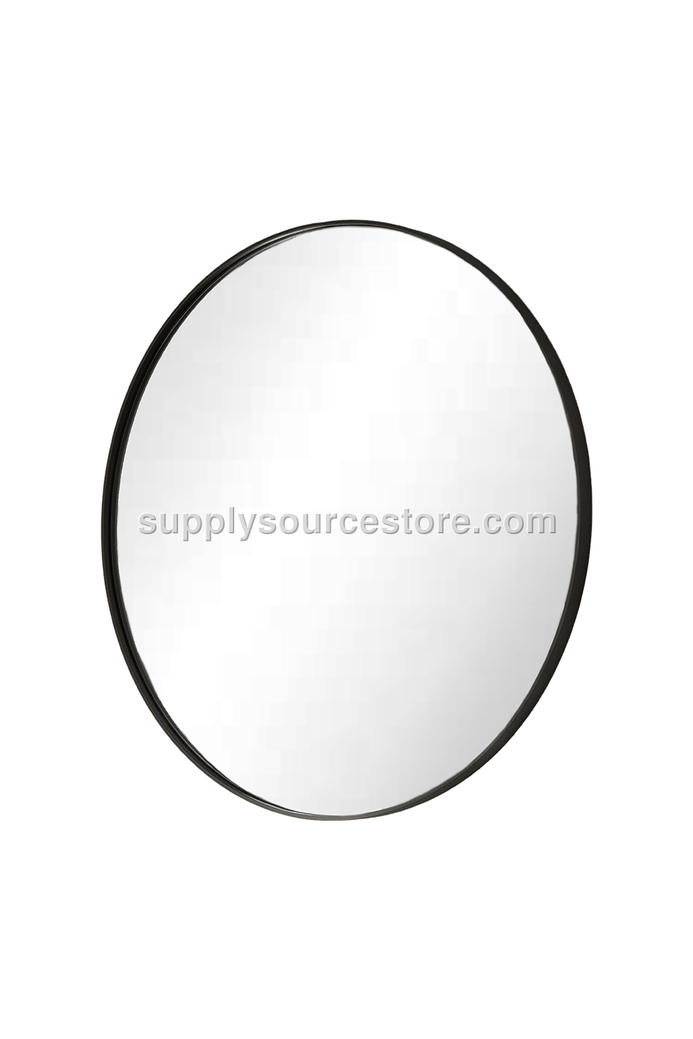 Black Metal Round Mirror - 60 cm