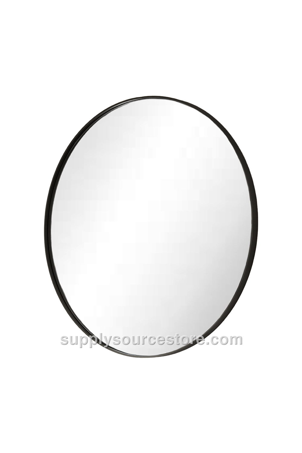 Black Metal Round Mirror - 60 cm (23.6 in)