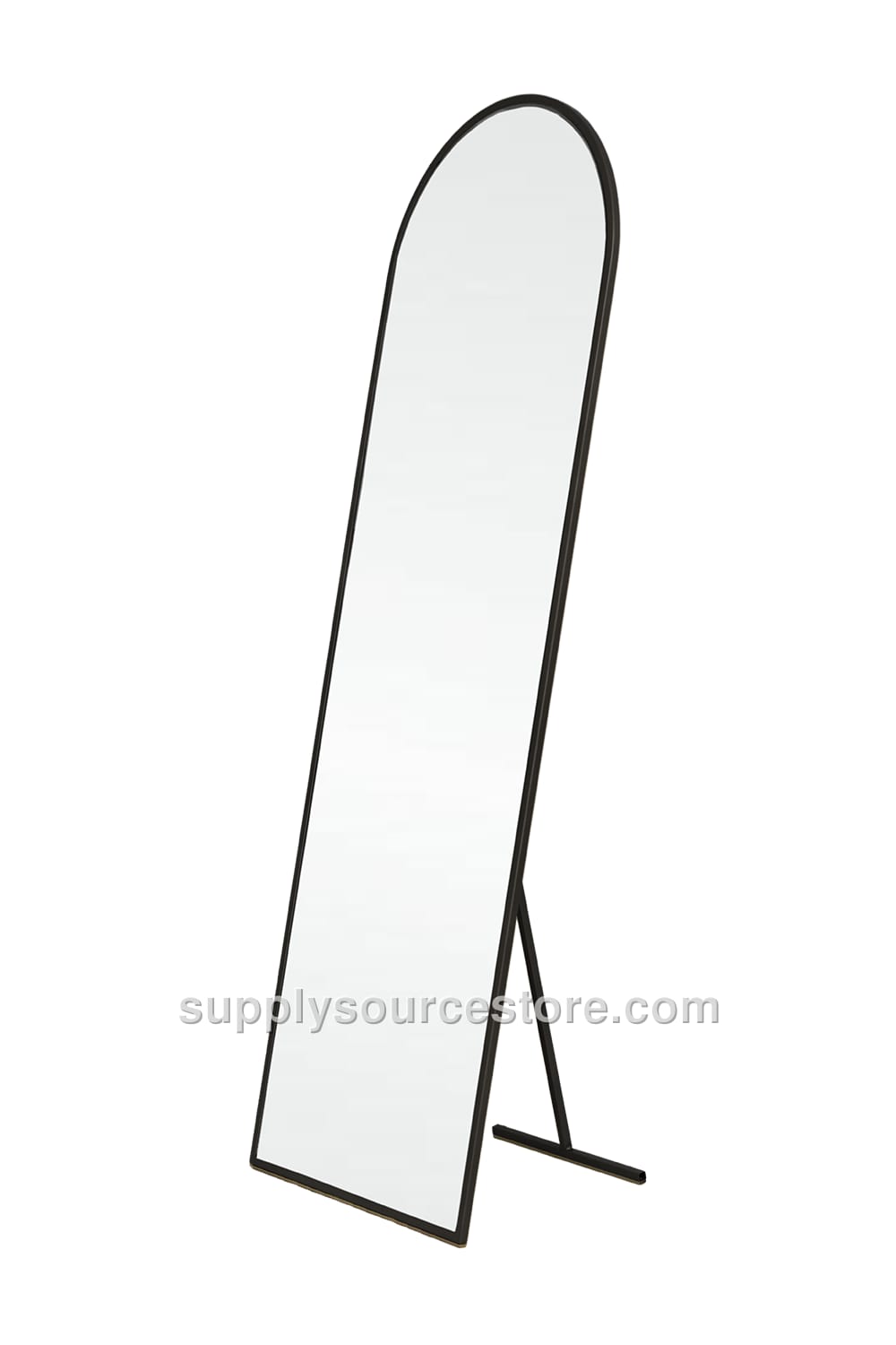 Floor-Standing Metal Full-Length Mirror – Black