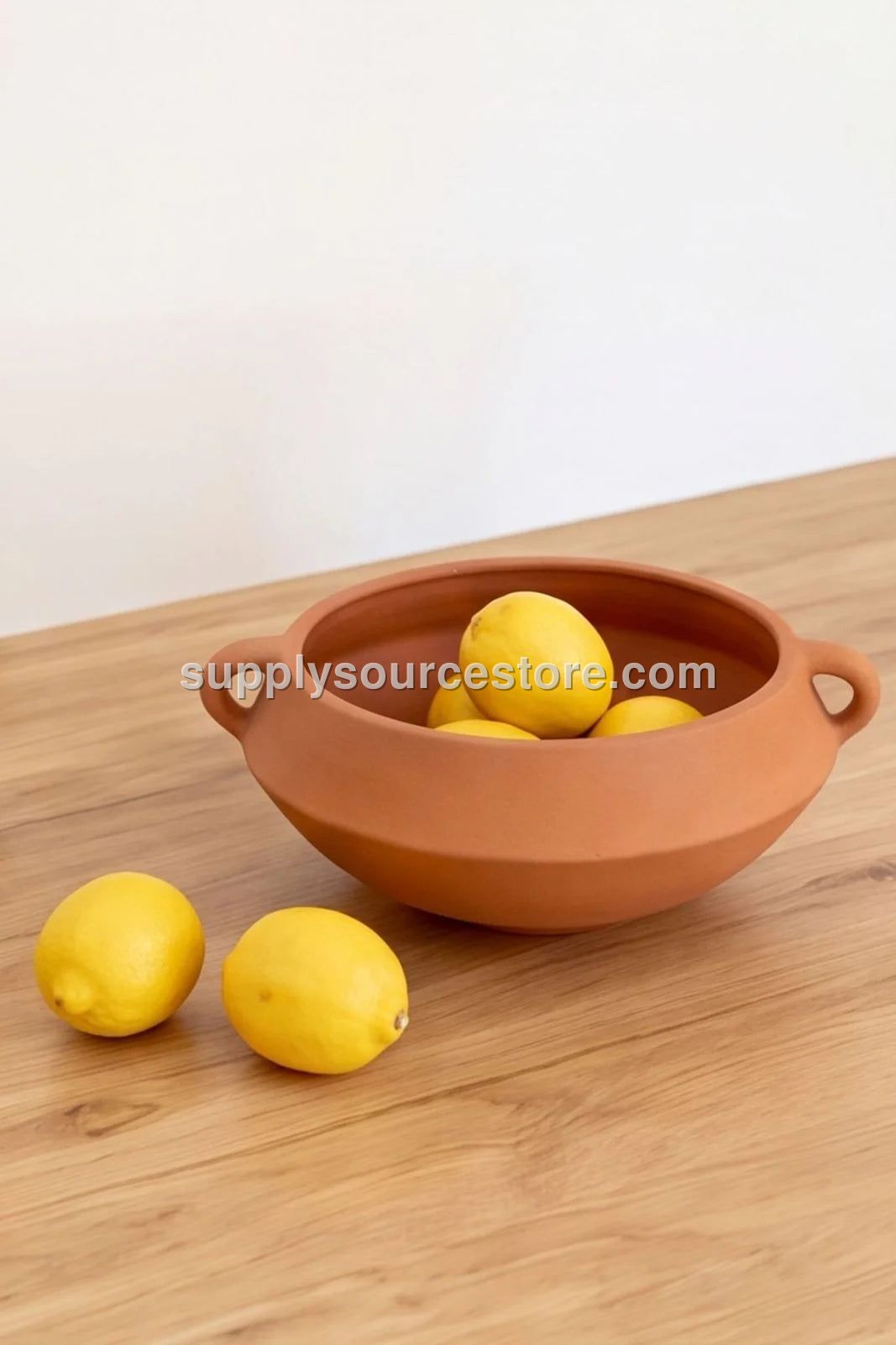 Kulplu Terracotta Çanak Kase