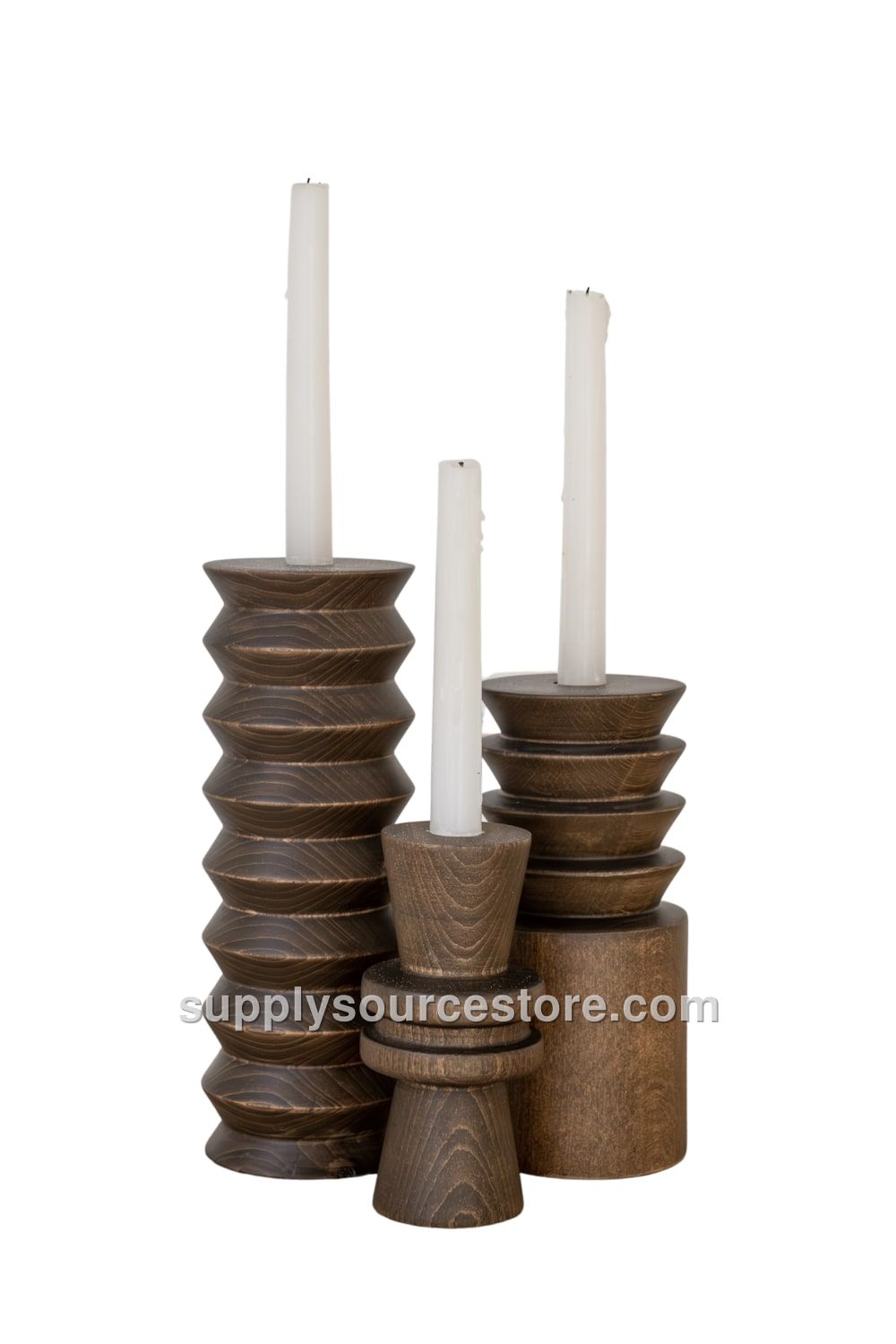 Turned Candle Holder Set · SS-006385