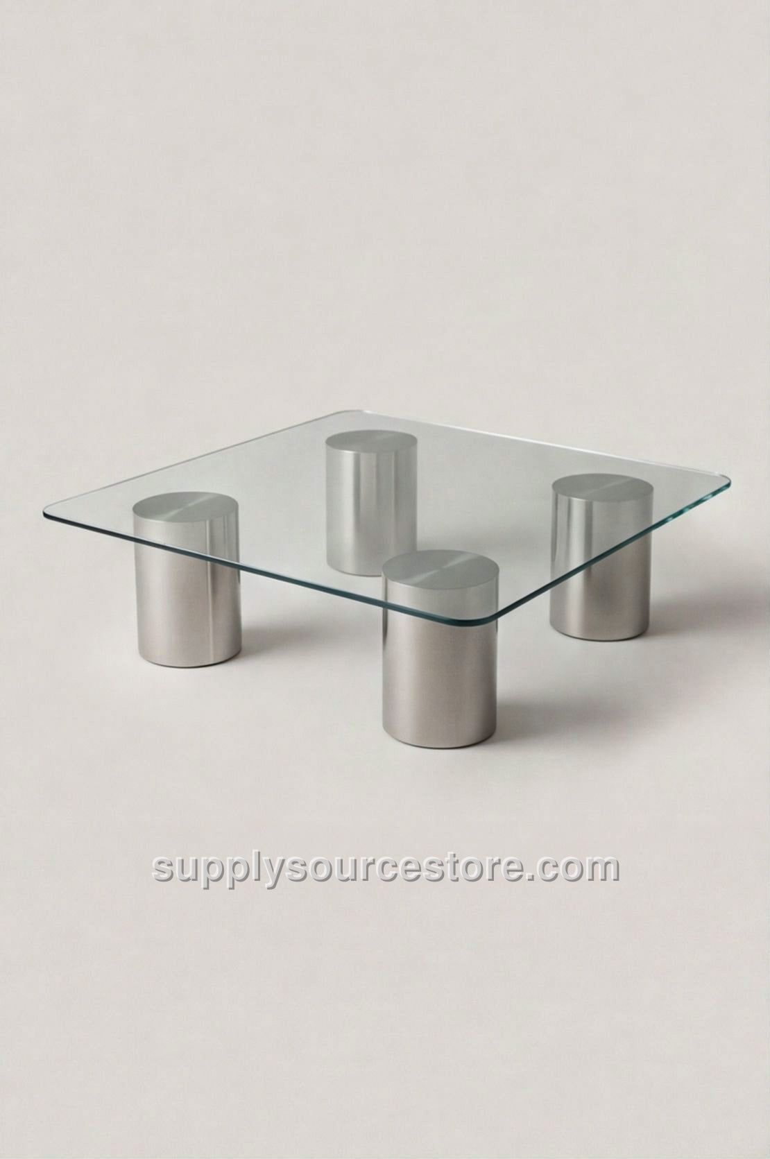 Steel Legged Glass Coffee Table