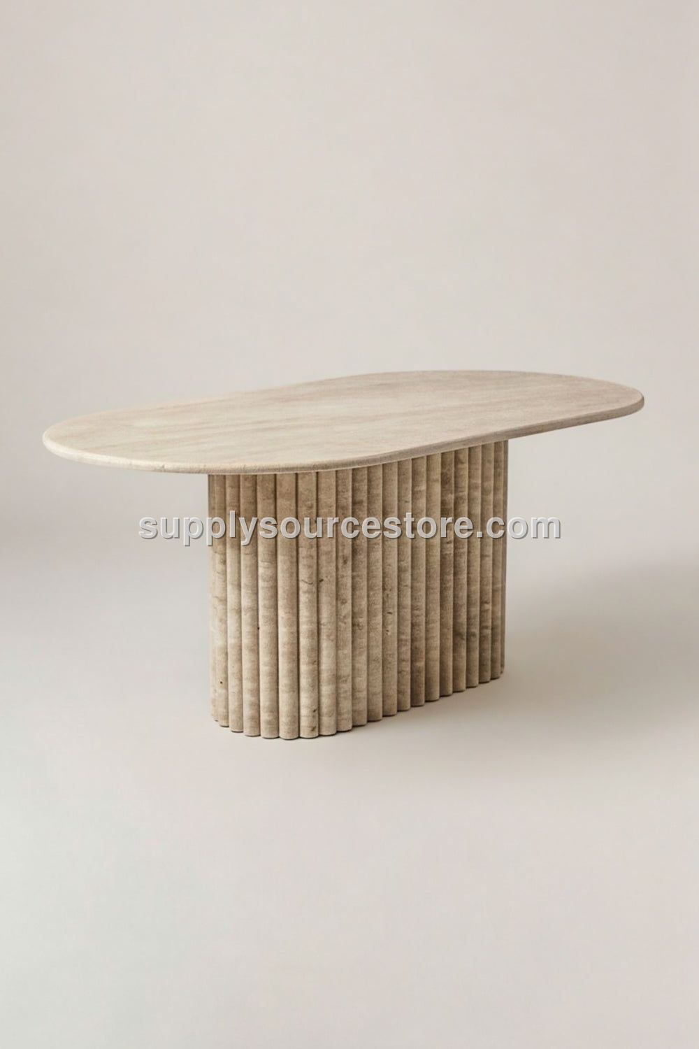 Travertine Oval Dining Table
