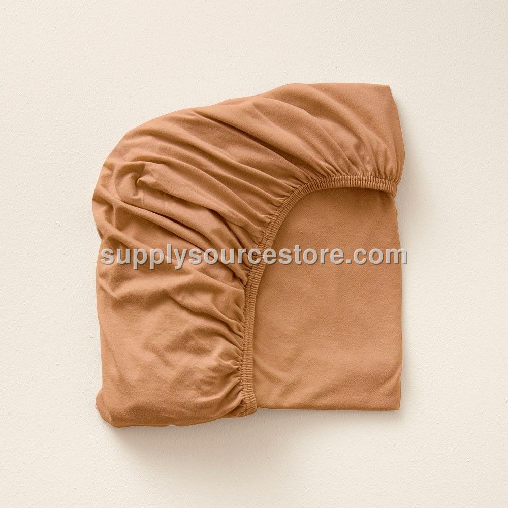Organic Cotton Jersey Fitted Sheet 75x95 cm (29.5 x 37.4 in) | Tan