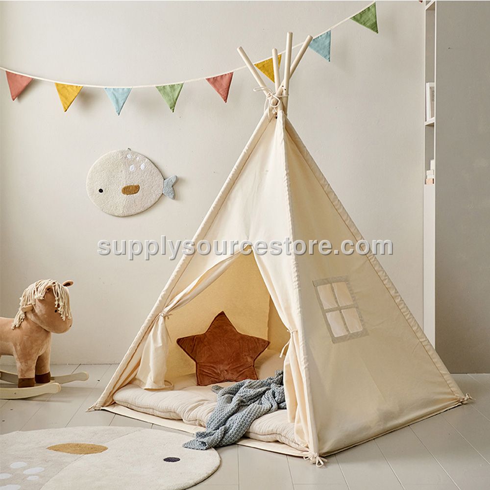 Teepee Tent «Été» | 158 Cm (62.2 in) Tall | Off-white