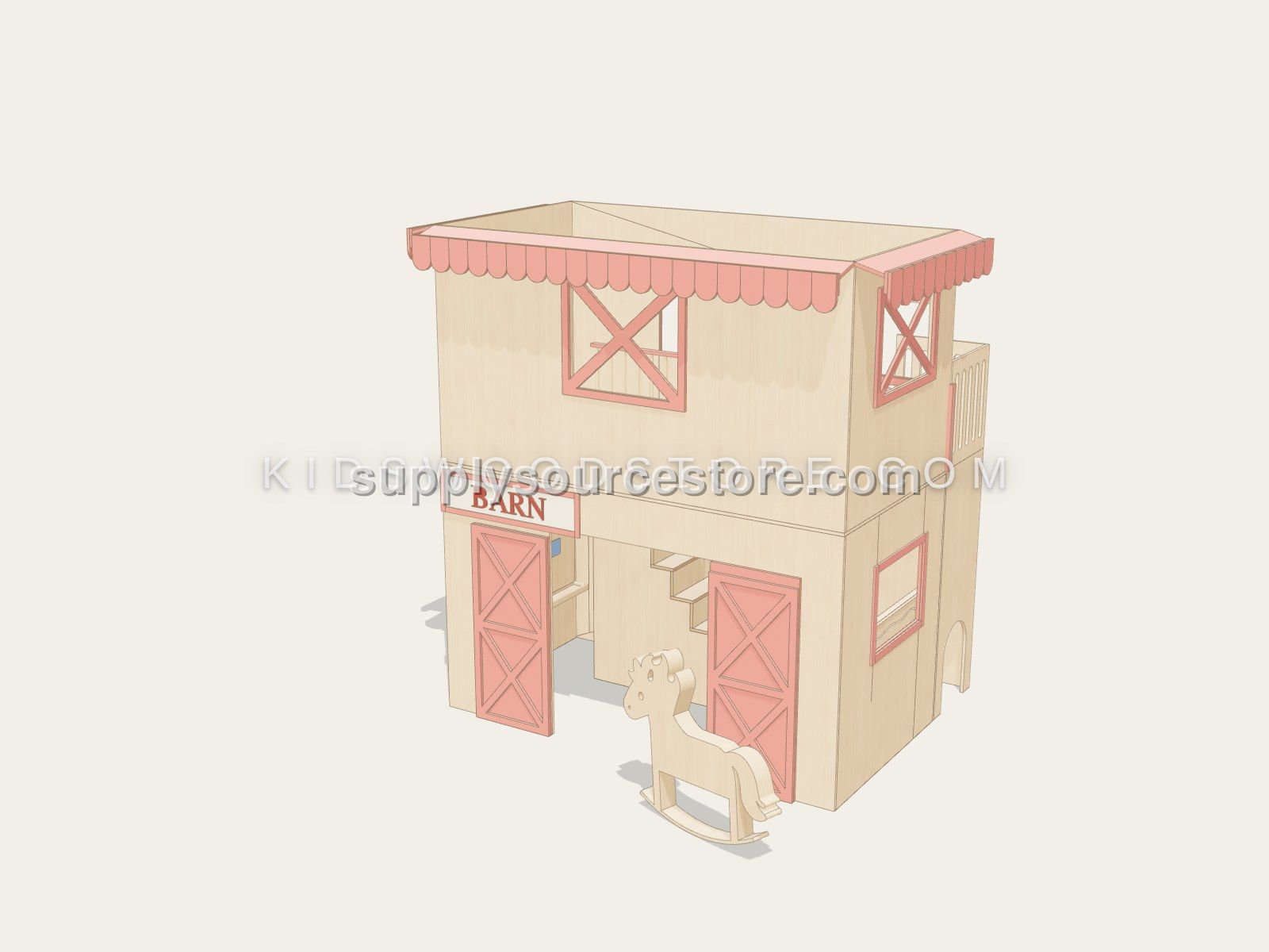 Barn Two-Story Playhouse with Slide — Play Town