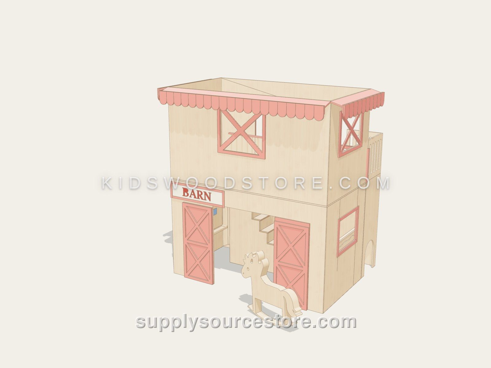 Barn Two-Story Playhouse with Slide — Play Town
