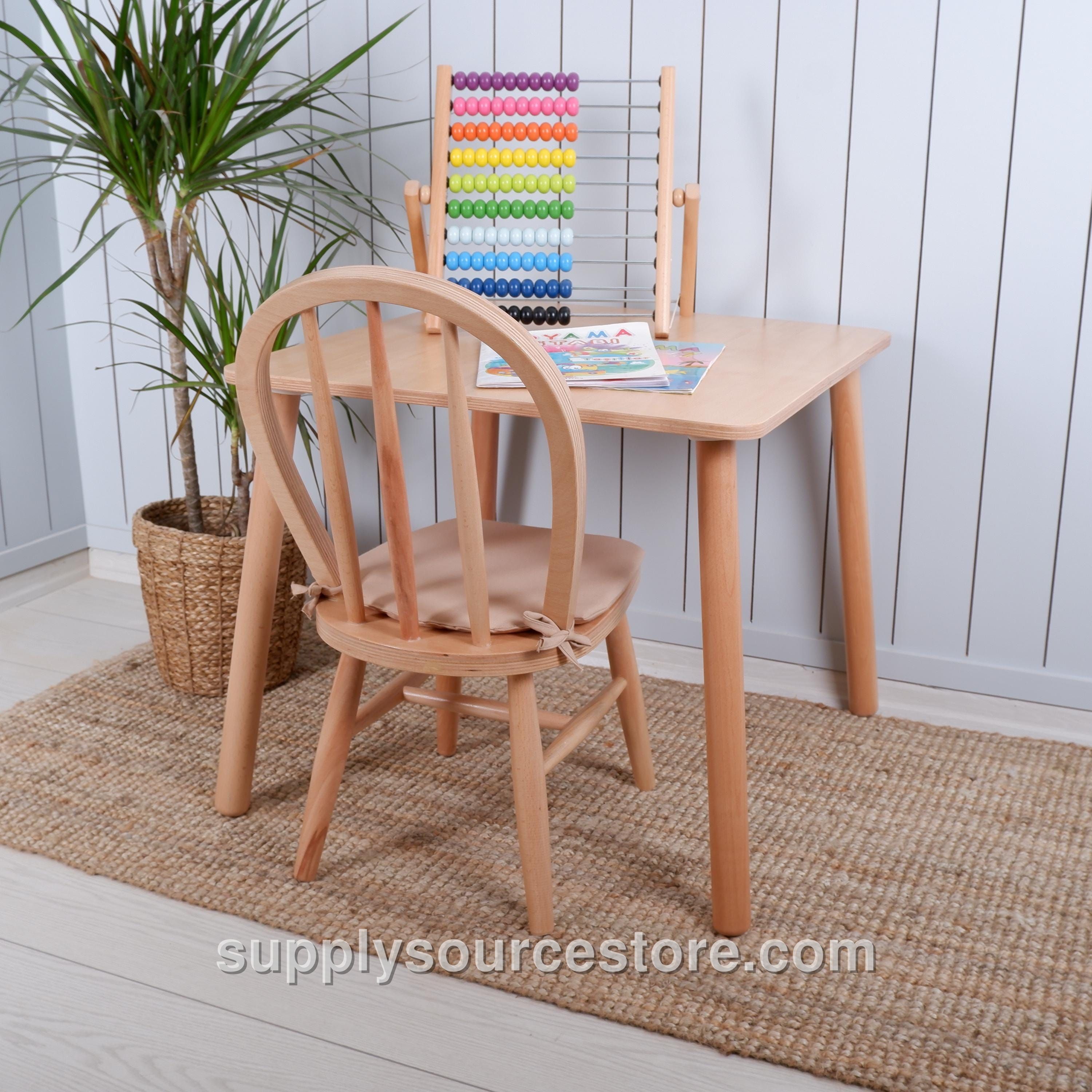 Customizable Montessori Kids Table with Windsor Chair & Bench · SS-006464