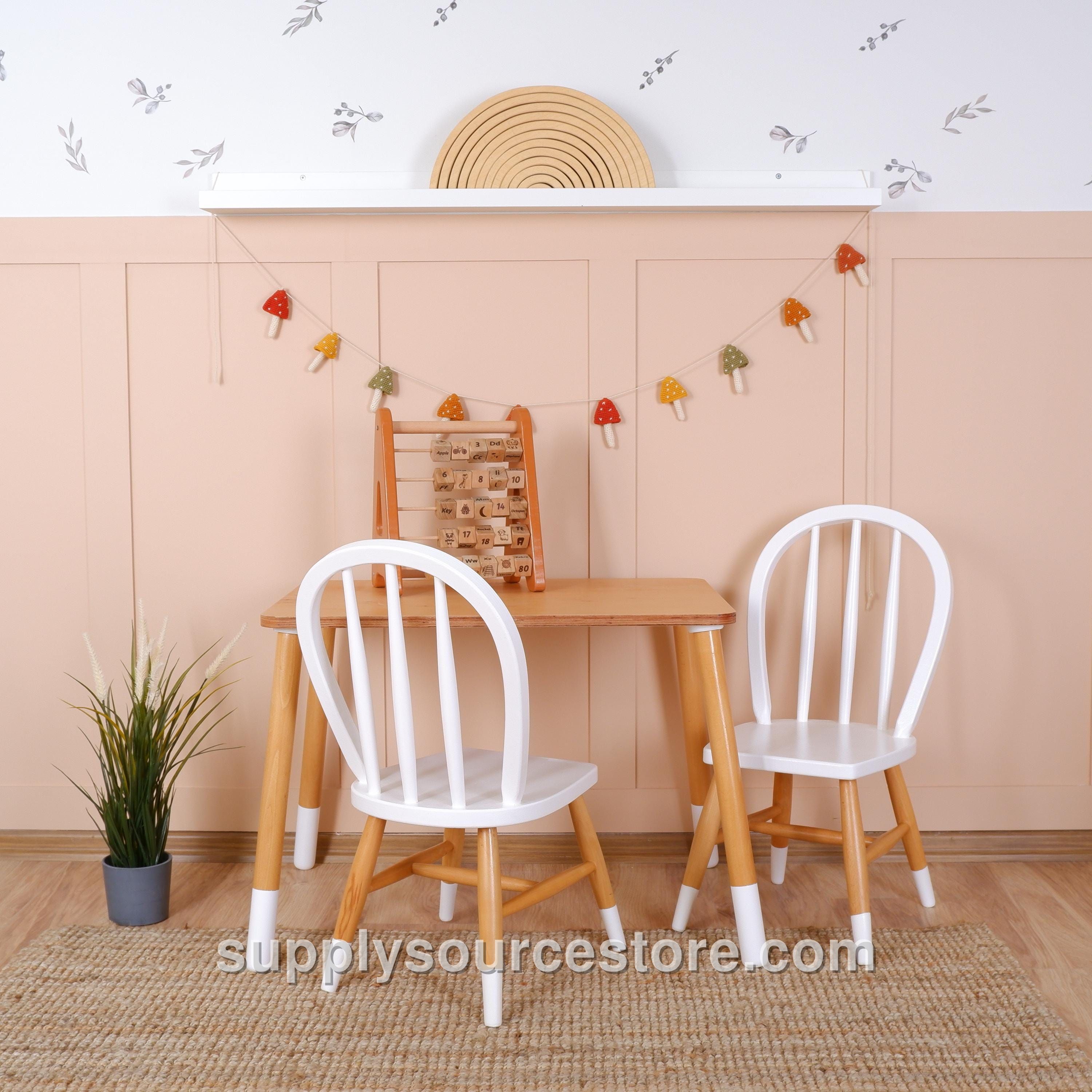 Customizable Montessori Kids Table With Windsor Chair & Bench · SS-006465