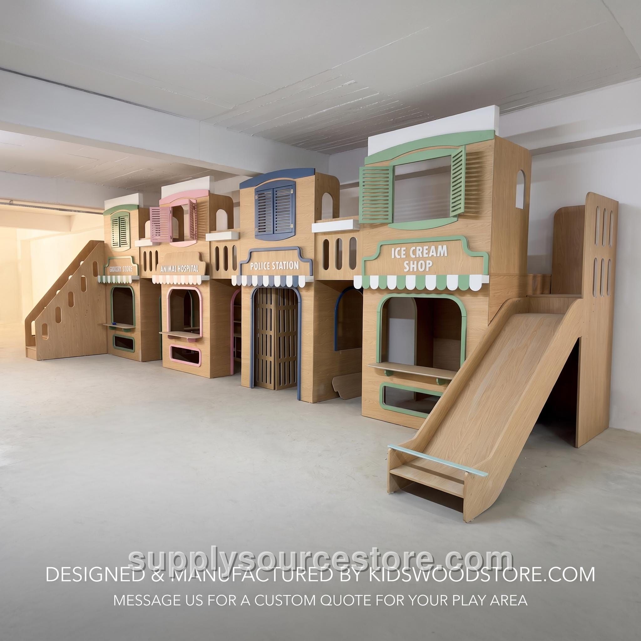 Customizable Wooden Playhouse Village