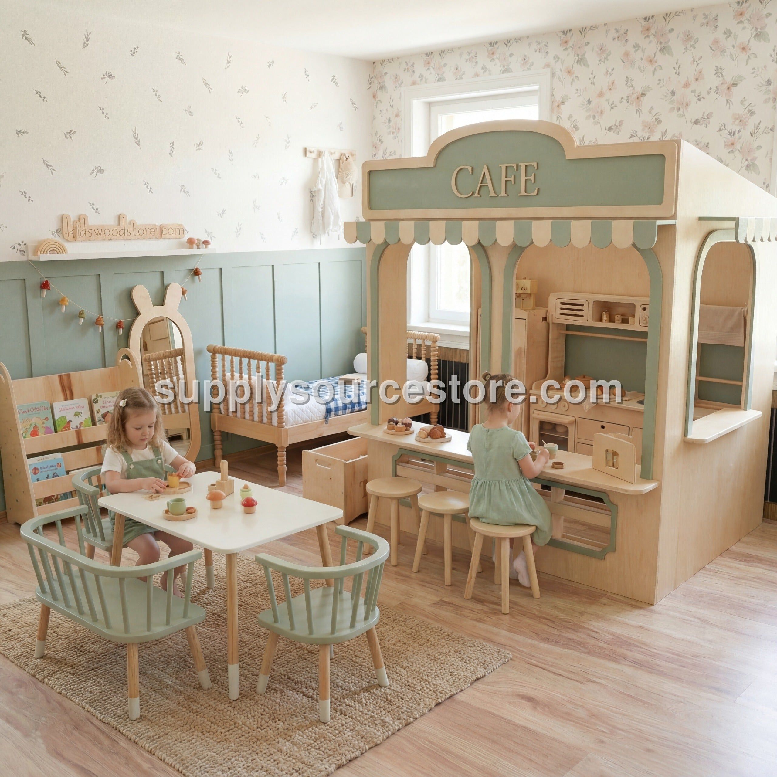 Handcrafted Indoor Role Play Café Playhouse with Furniture | ®