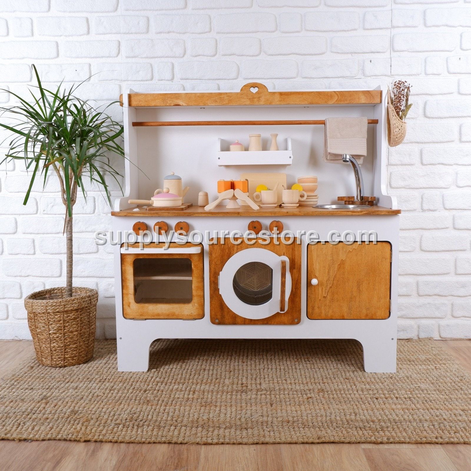 Handcrafted Wooden Play Kitchen: Montessori Pretend Play