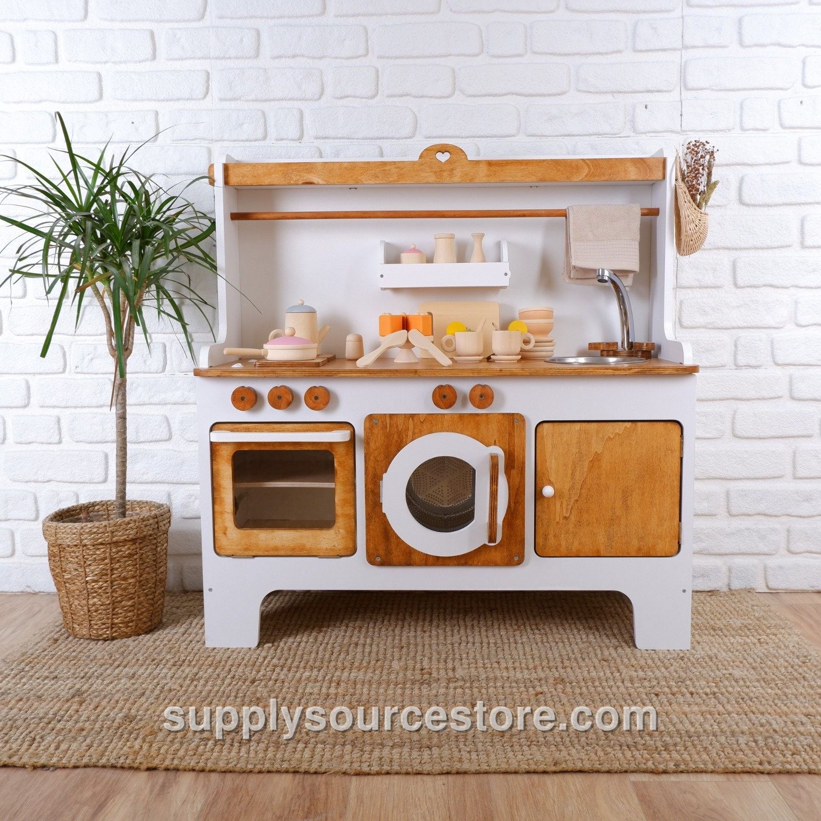 Handcrafted Wooden Play Kitchen: Montessori Pretend Play