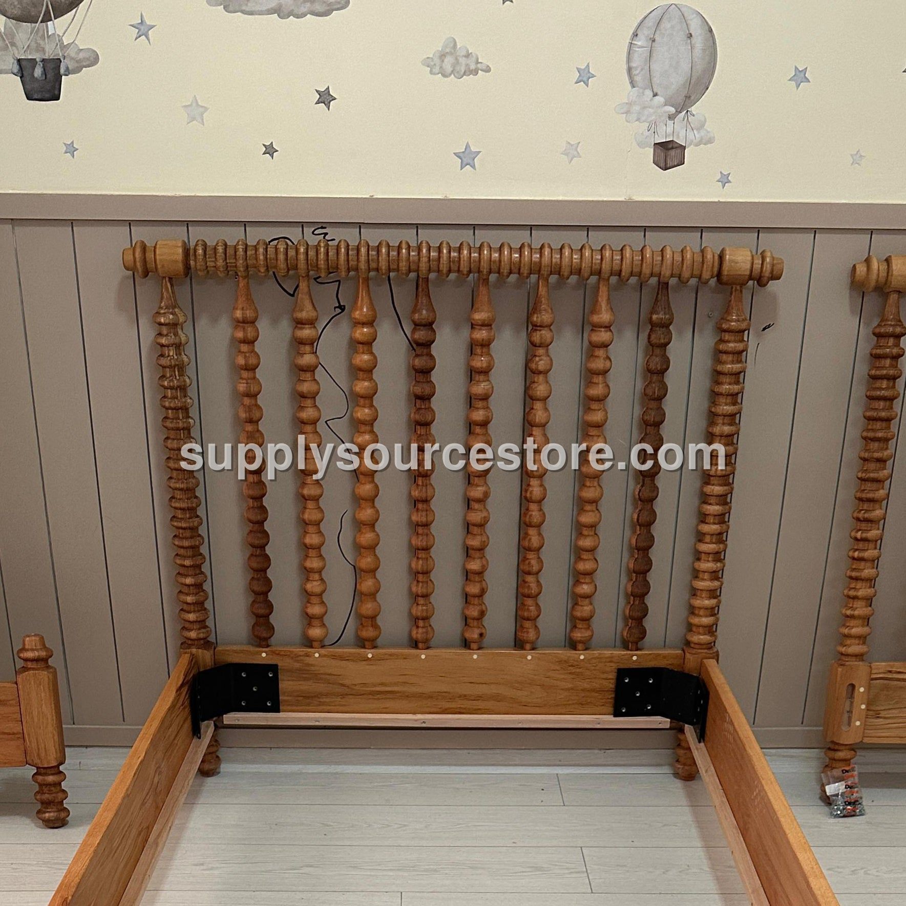 Jenny Lind Spindle Bed – Dark Oak Stained Finish, Custom Size and Color