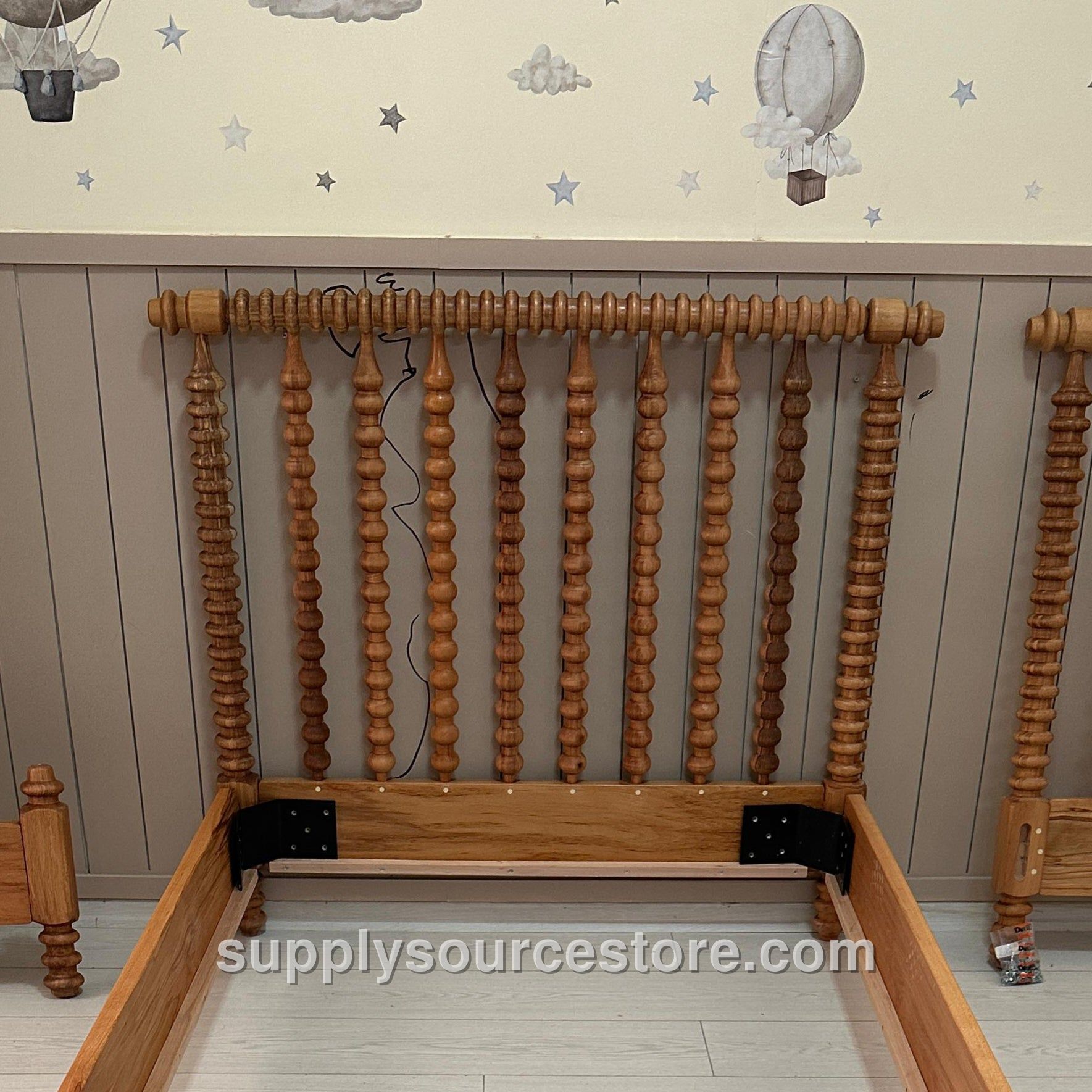 Jenny Lind Spindle Bed – Dark Oak Stained Finish, Custom Size and Color