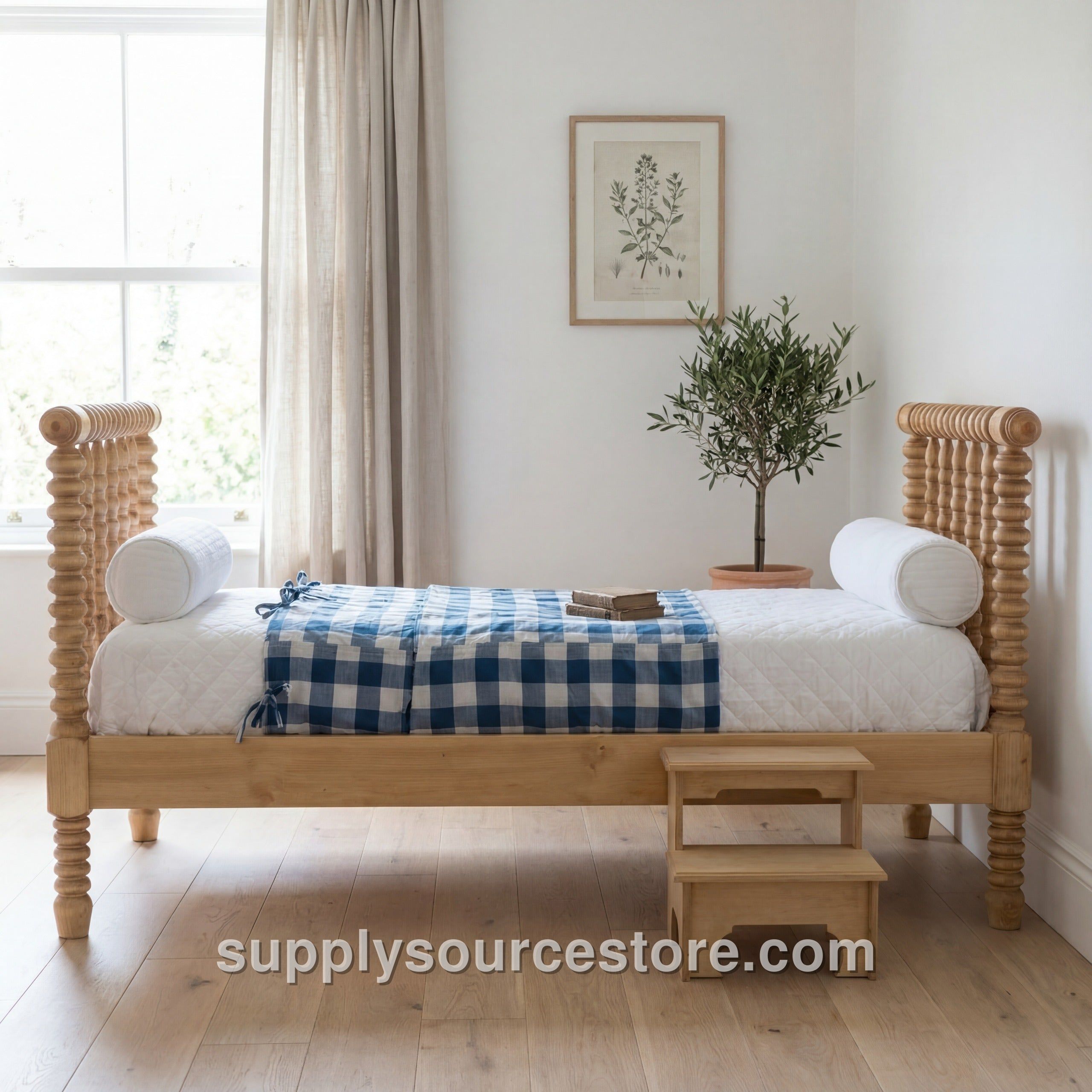 Jenny Lind Spindle Bed – Daybed Style, Natural Finish, Custom Size and Color