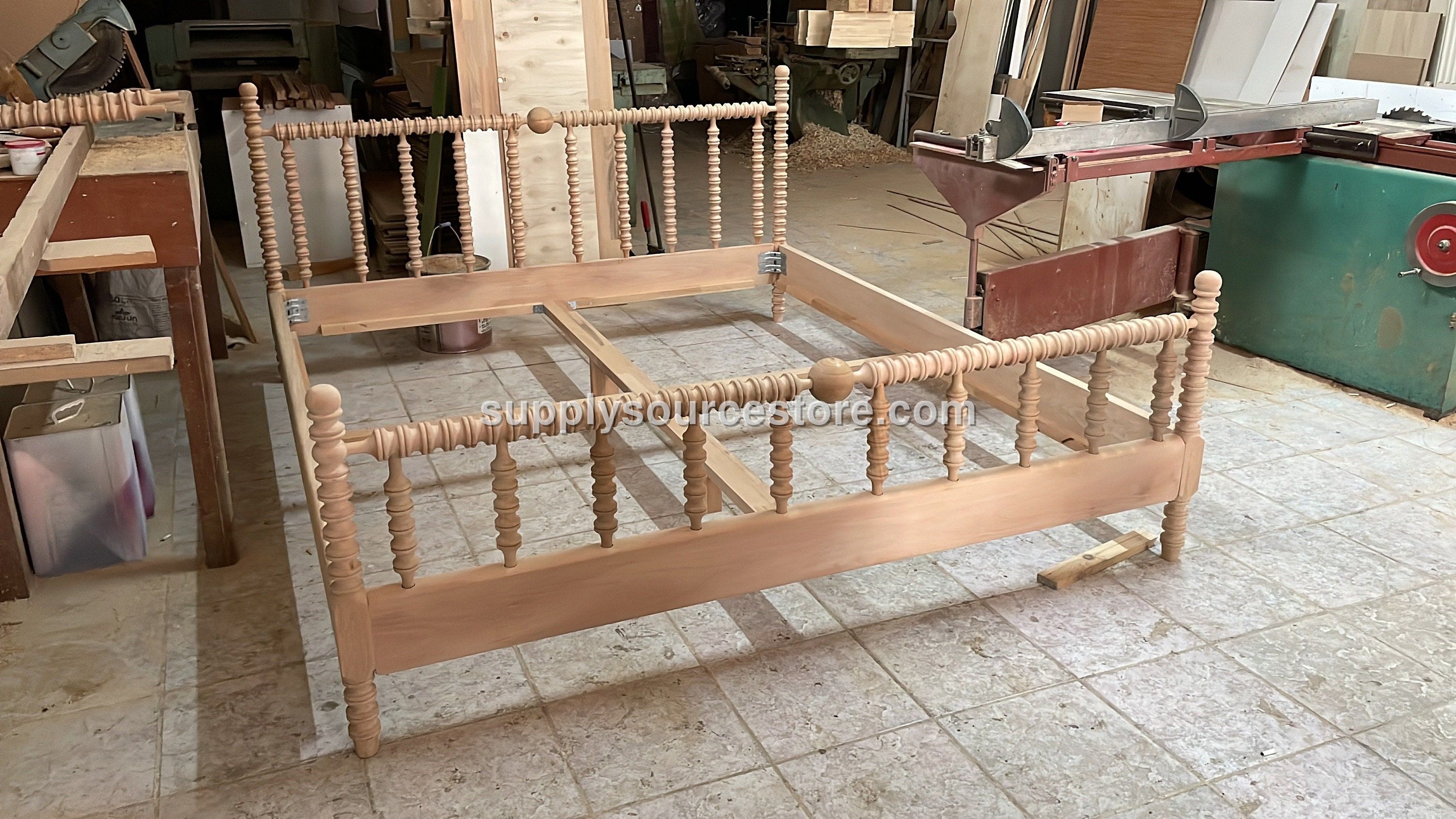 Jenny Lind Spindle Bed – Unfinished Raw Wood, Custom Size