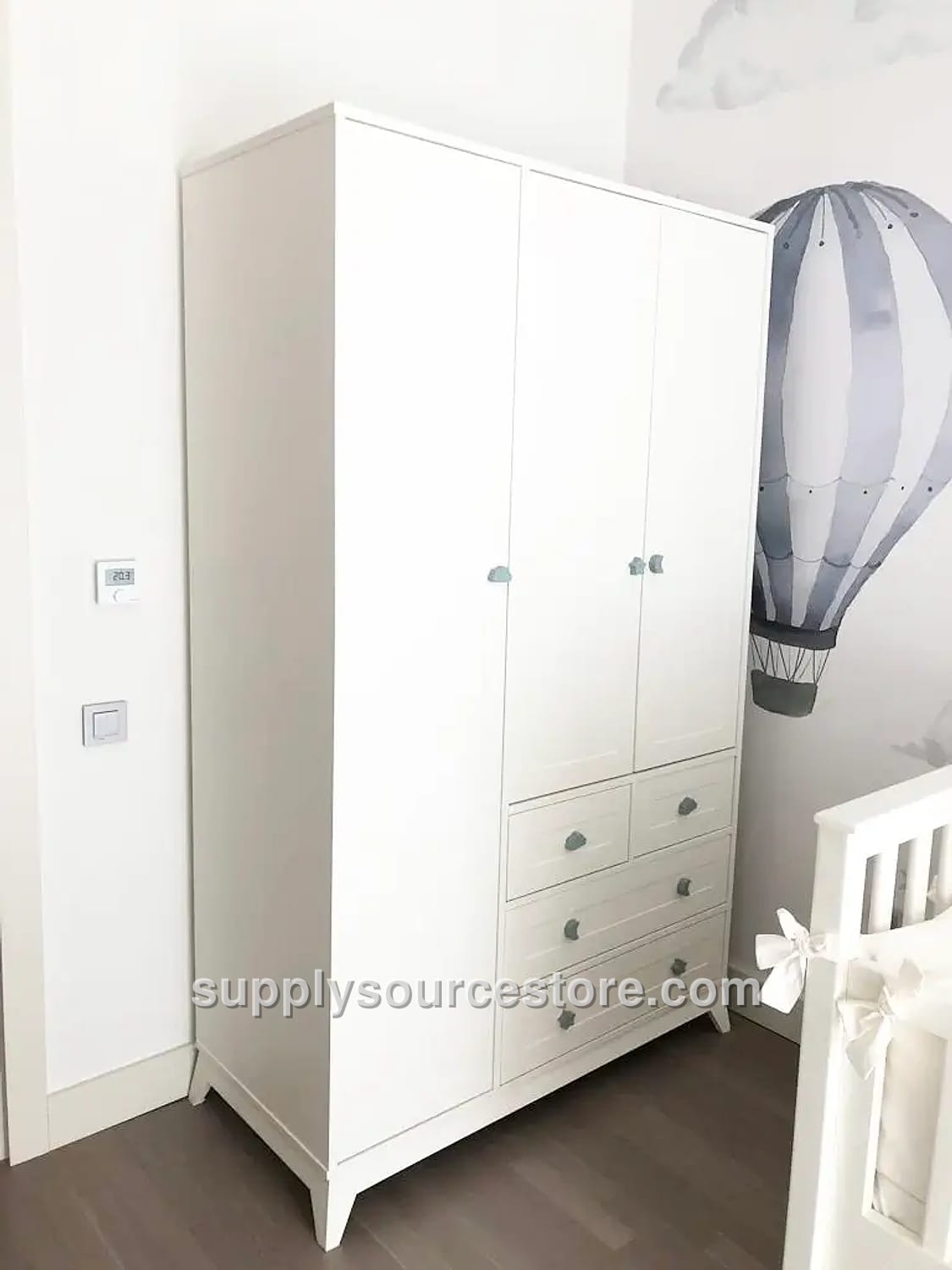 Cloud Series 3-Door Drawer Wardrobe