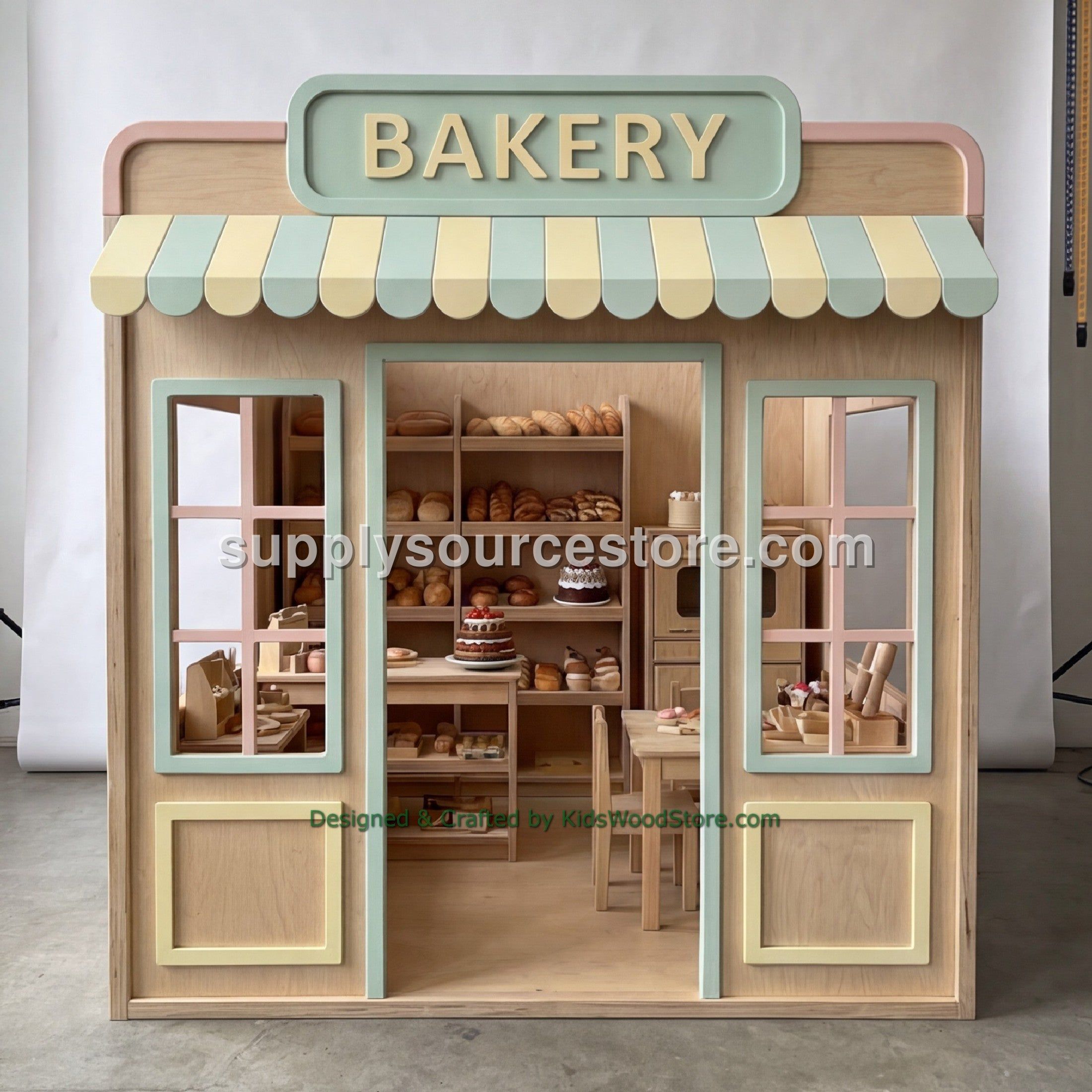 Wooden Bakery Playhouse + Furnitures for Kids | Personalized 25+ Themes | All-Inclusive Turnkey Project