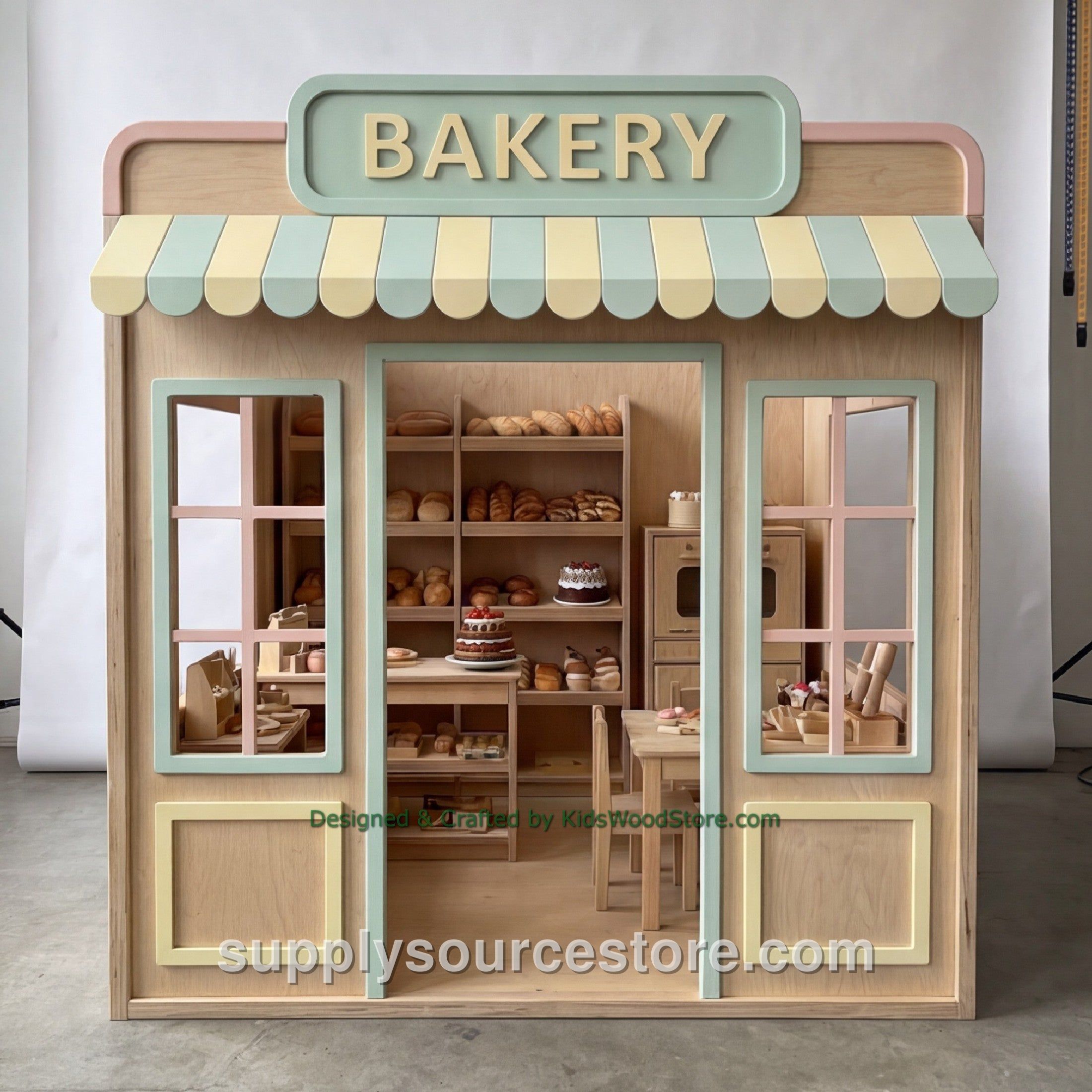 Wooden Bakery Playhouse for Kids