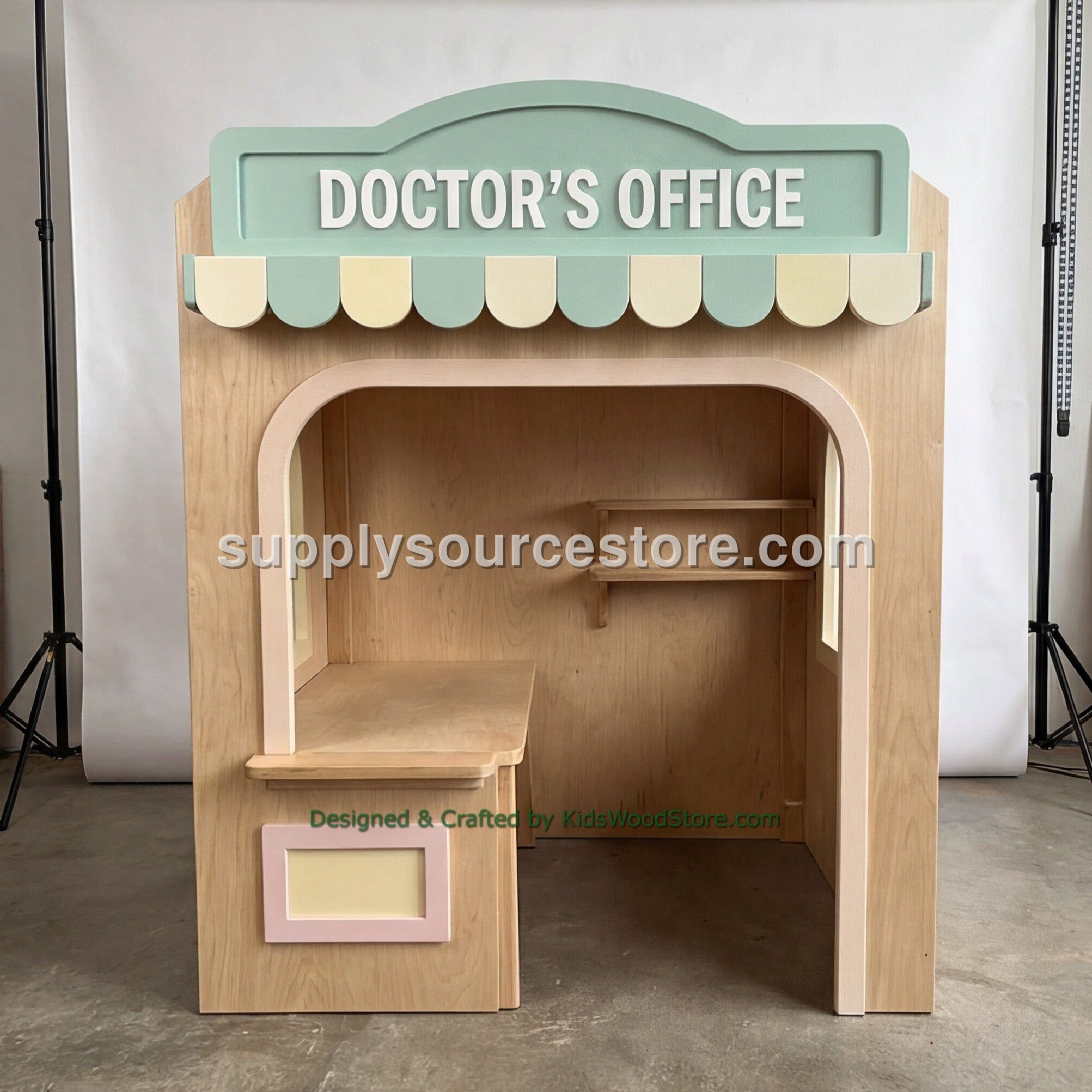 Wooden Doctor Playhouse + Furnitures for Kids | Personalized 25+ Themes | All-Inclusive Turnkey Project