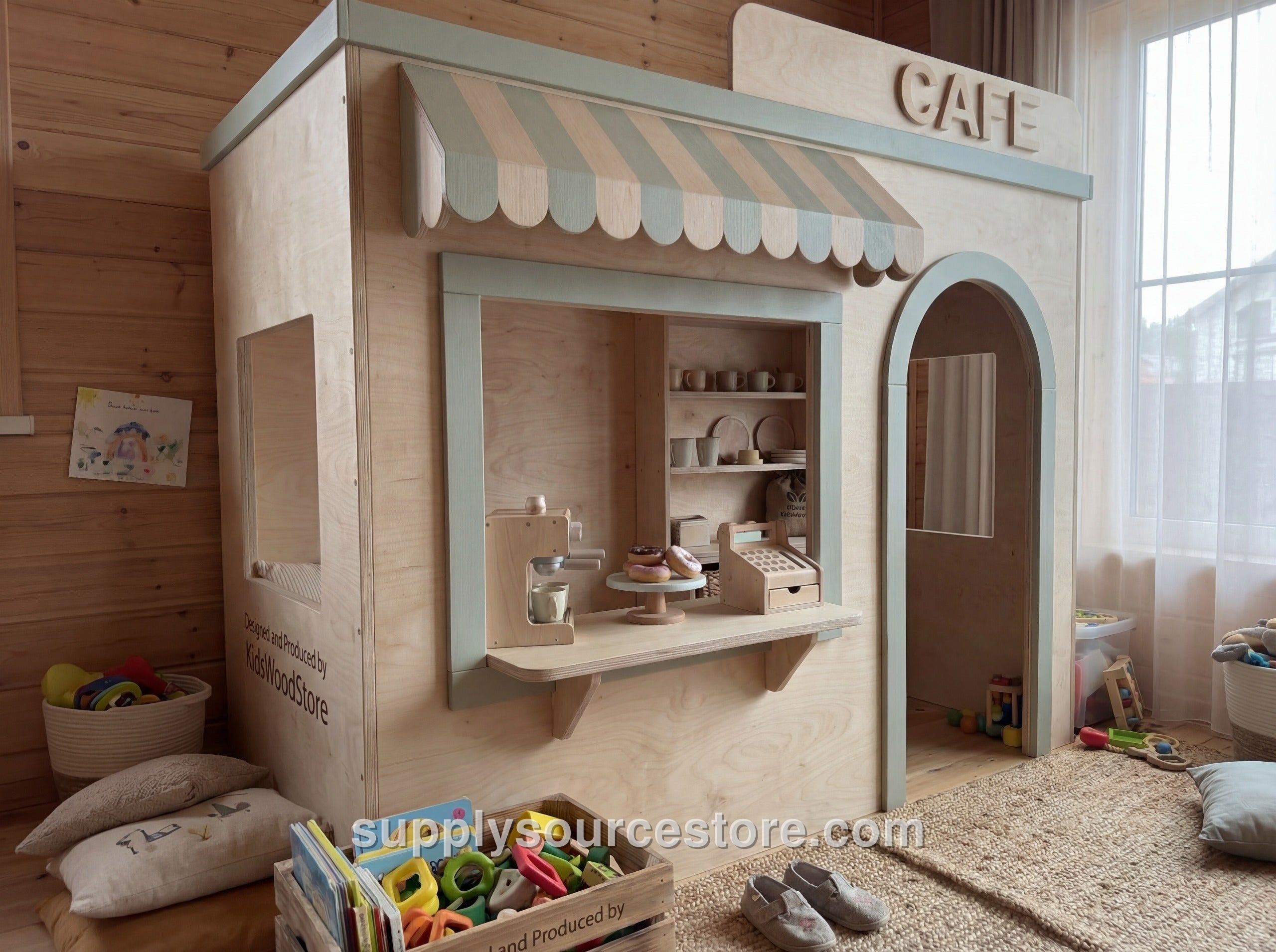 Wooden Kids Pretend Playhouse