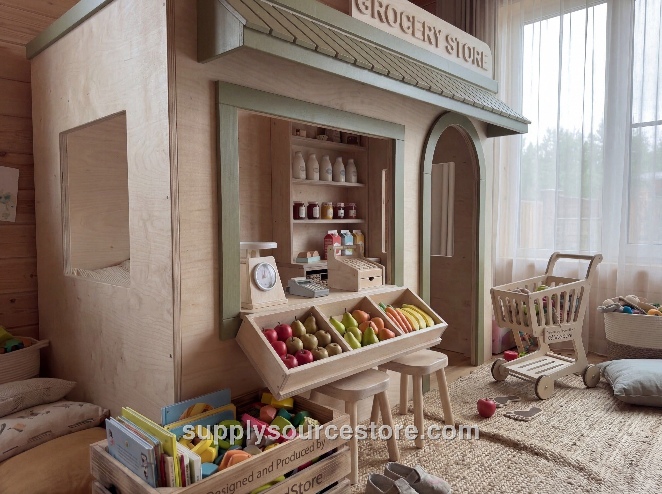 Wooden Kids Pretend Playhouse · SS-006555