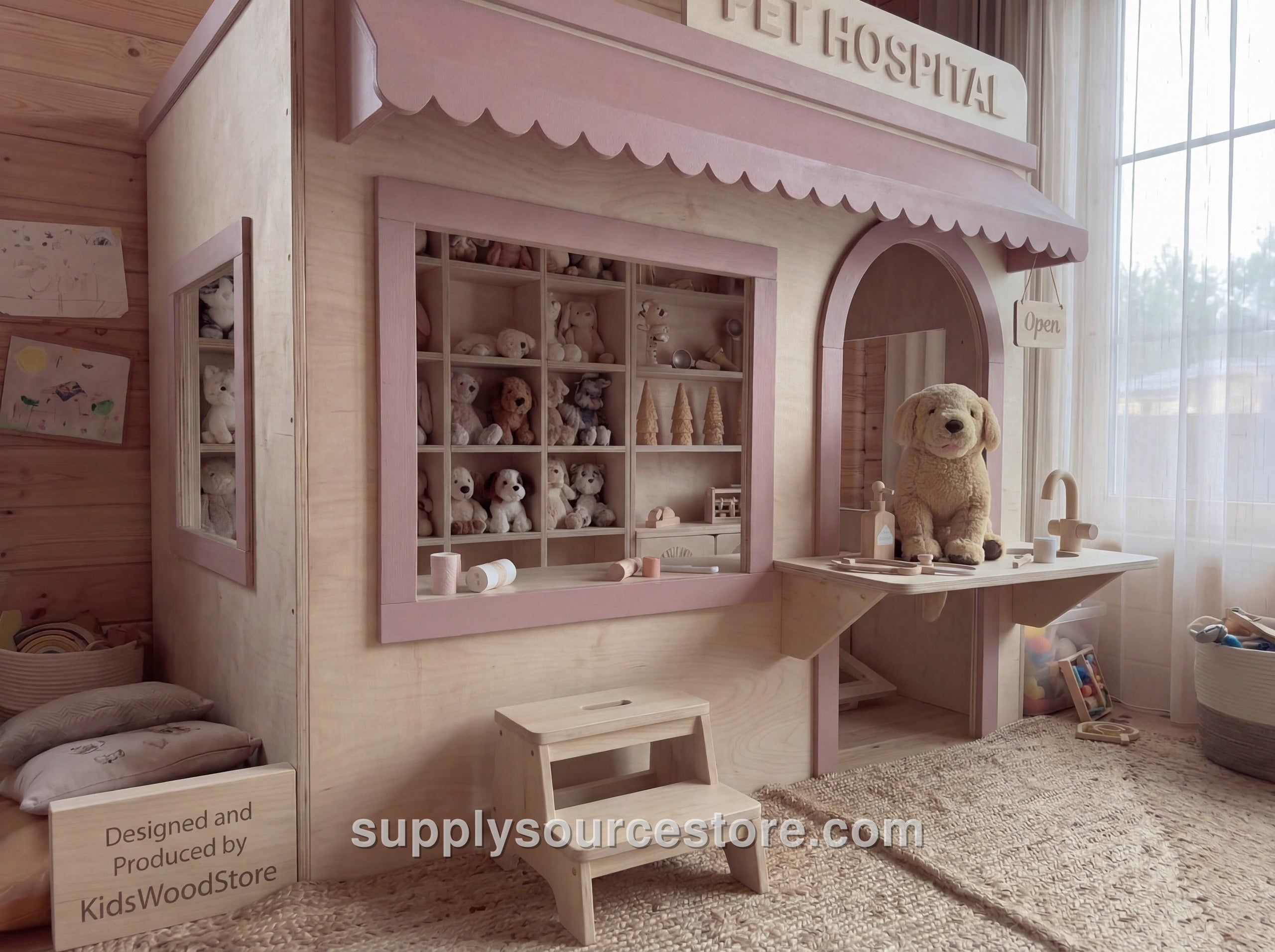 Wooden Kids Pretend Playhouse · SS-006557
