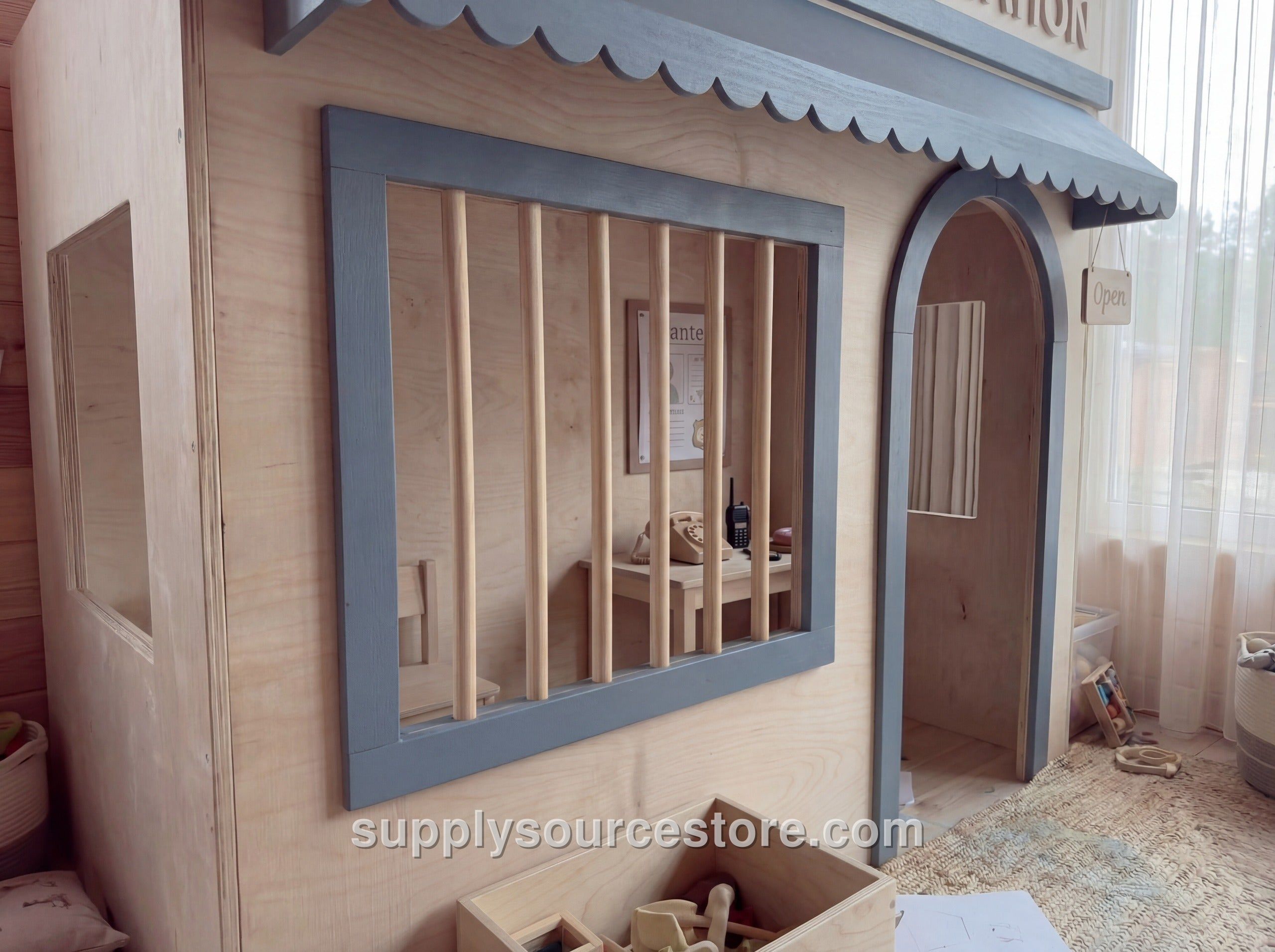 Wooden Kids Pretend Playhouse – Police Station