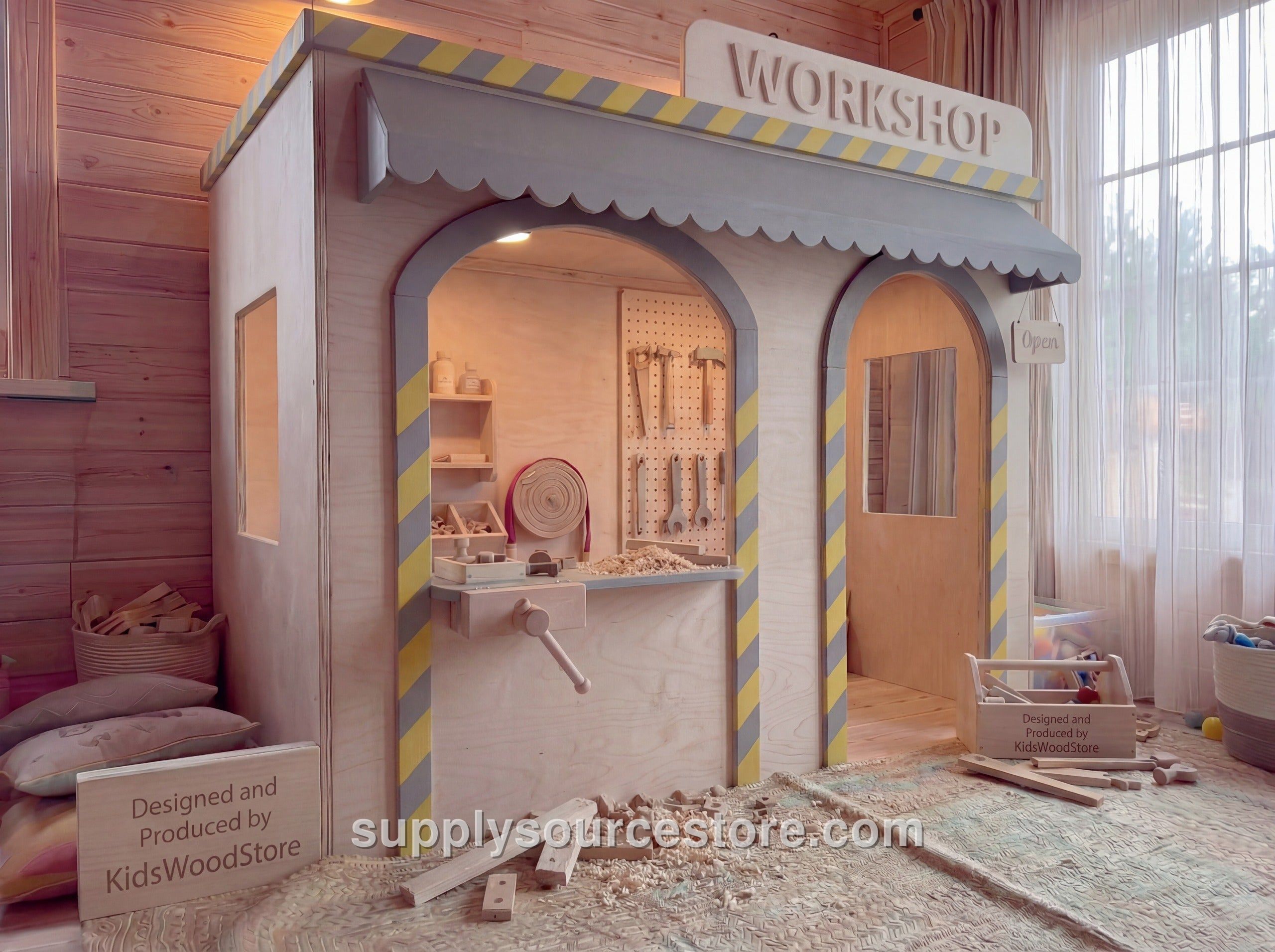 Wooden Kids Pretend Playhouse · SS-006560