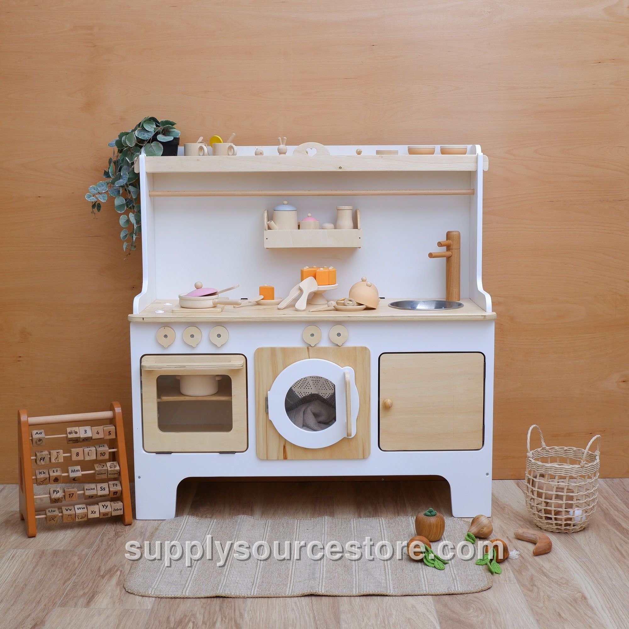 Customizable Wooden Play Kitchen (Unpainted)