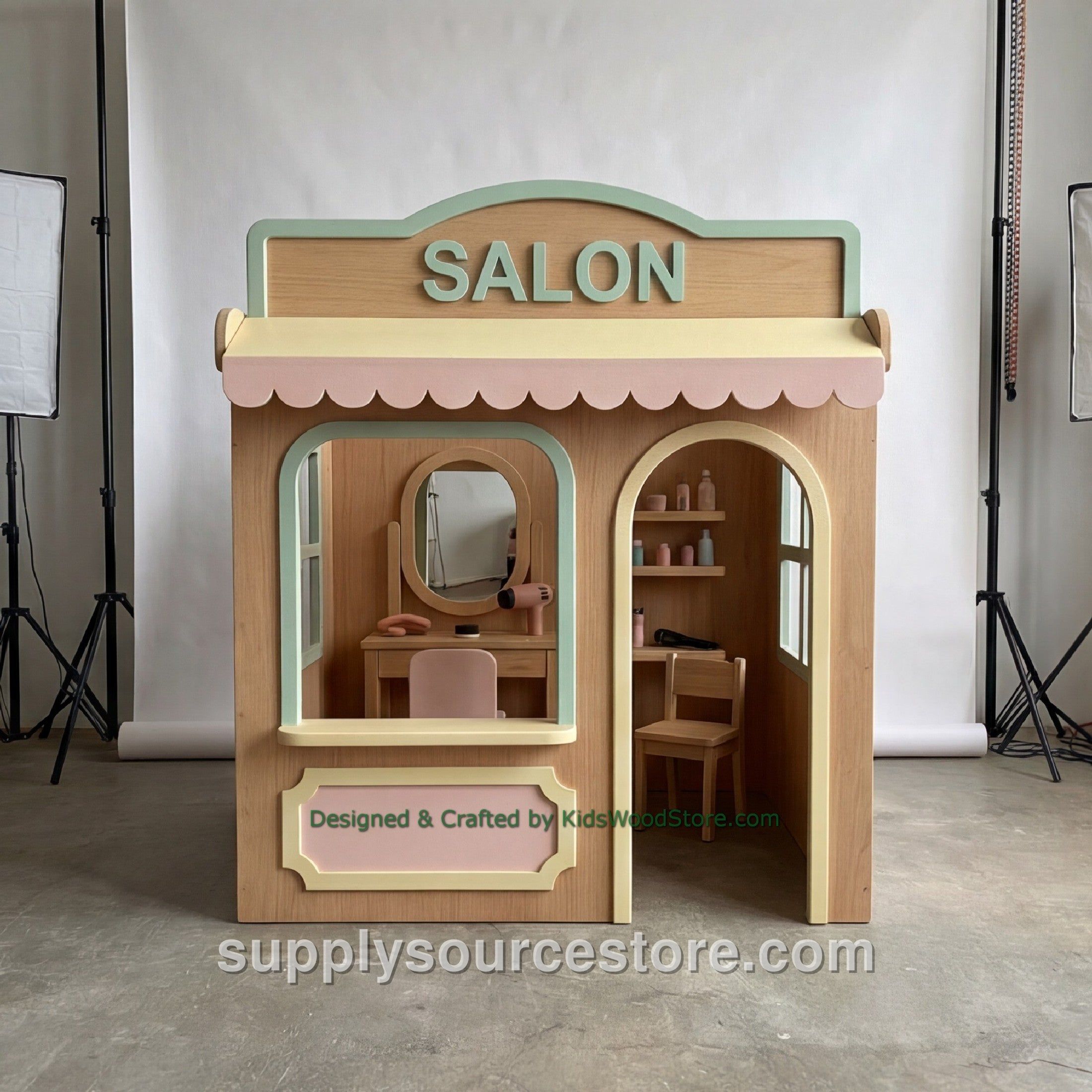 Wooden Salon Playhouse With Furniture